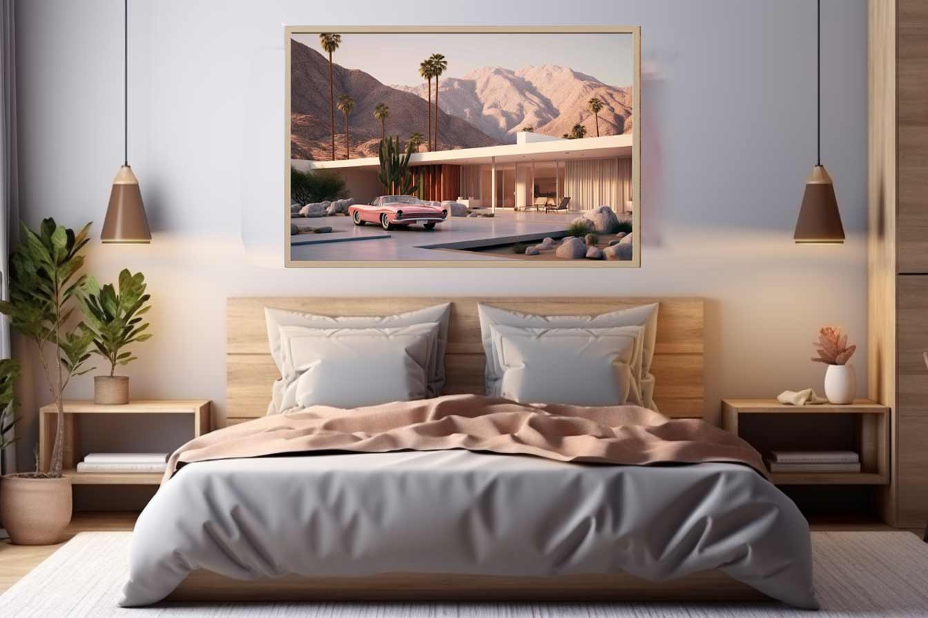 Mid Century House Canvas Art Print-2