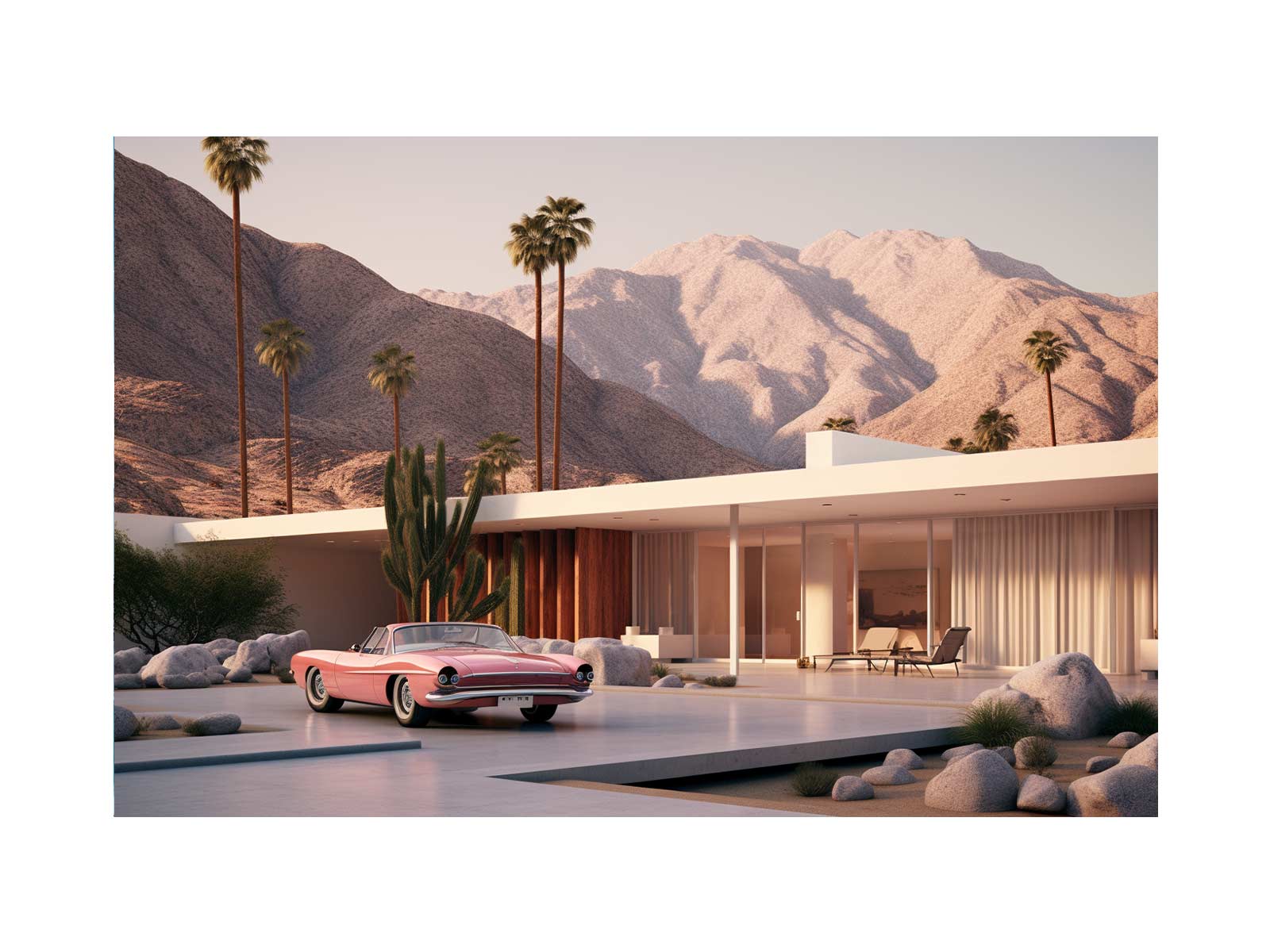 Mid Century House Canvas Art Print-0