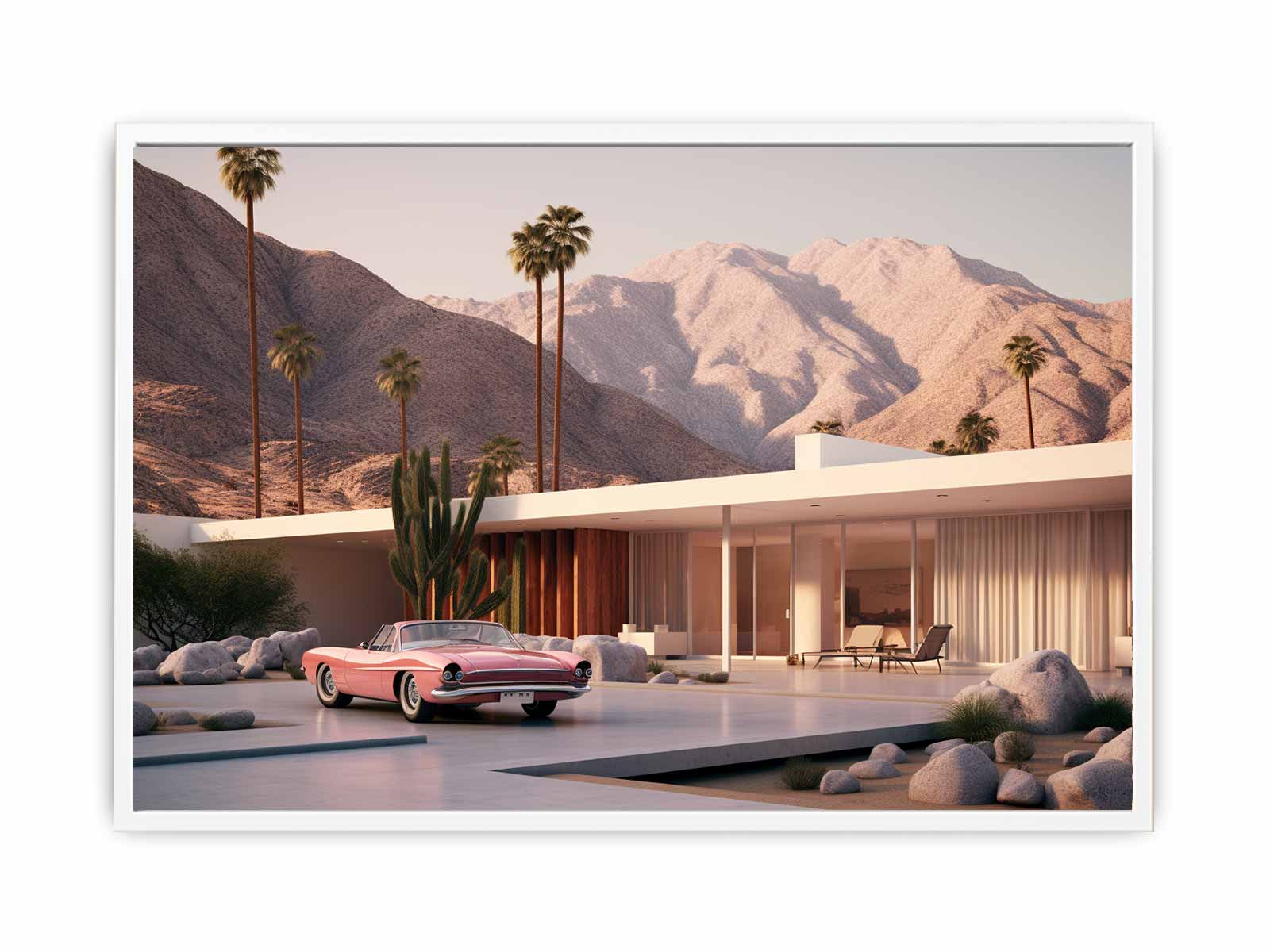 Mid Century House Canvas Art Print-5