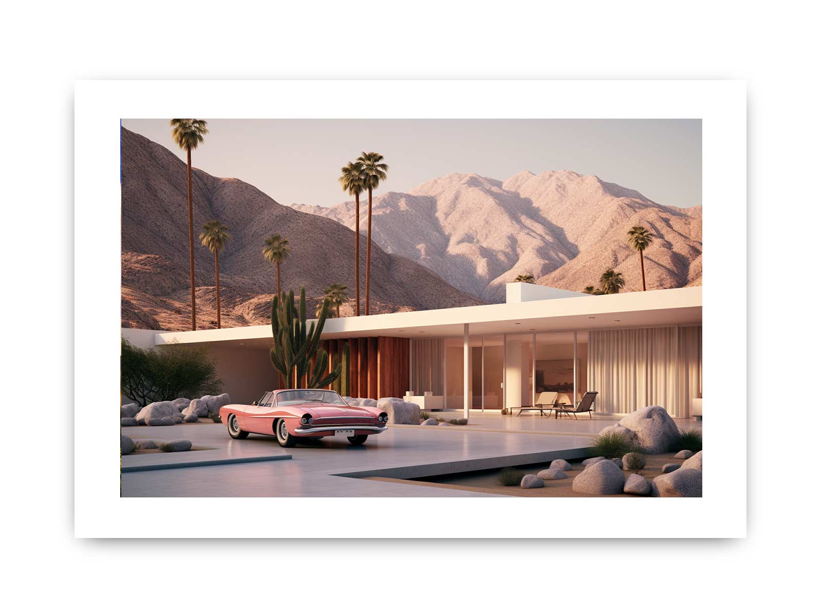 Mid Century House Canvas Art Print-8