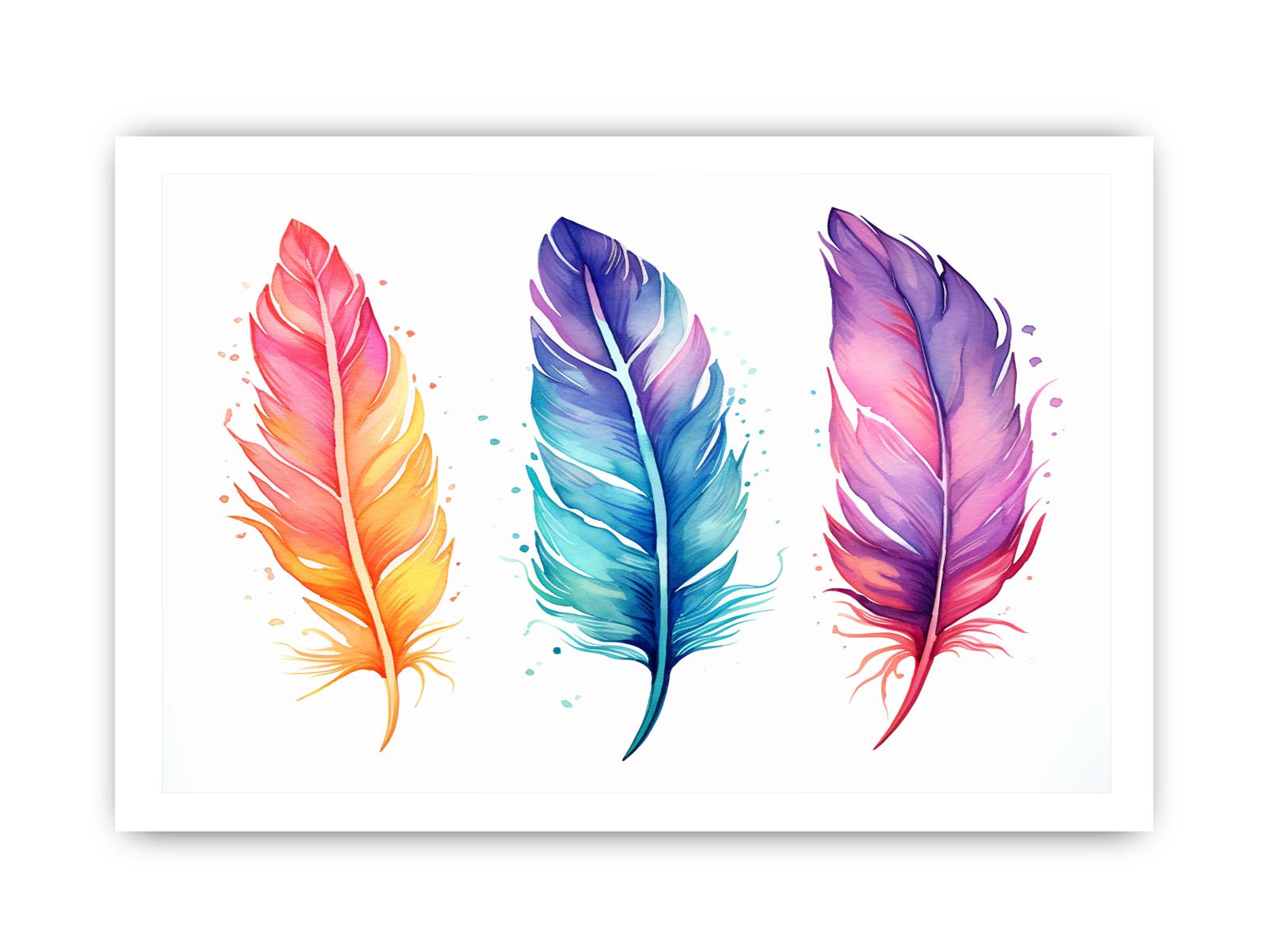 Boho Feathers Art 2 Canvas Art Print-8