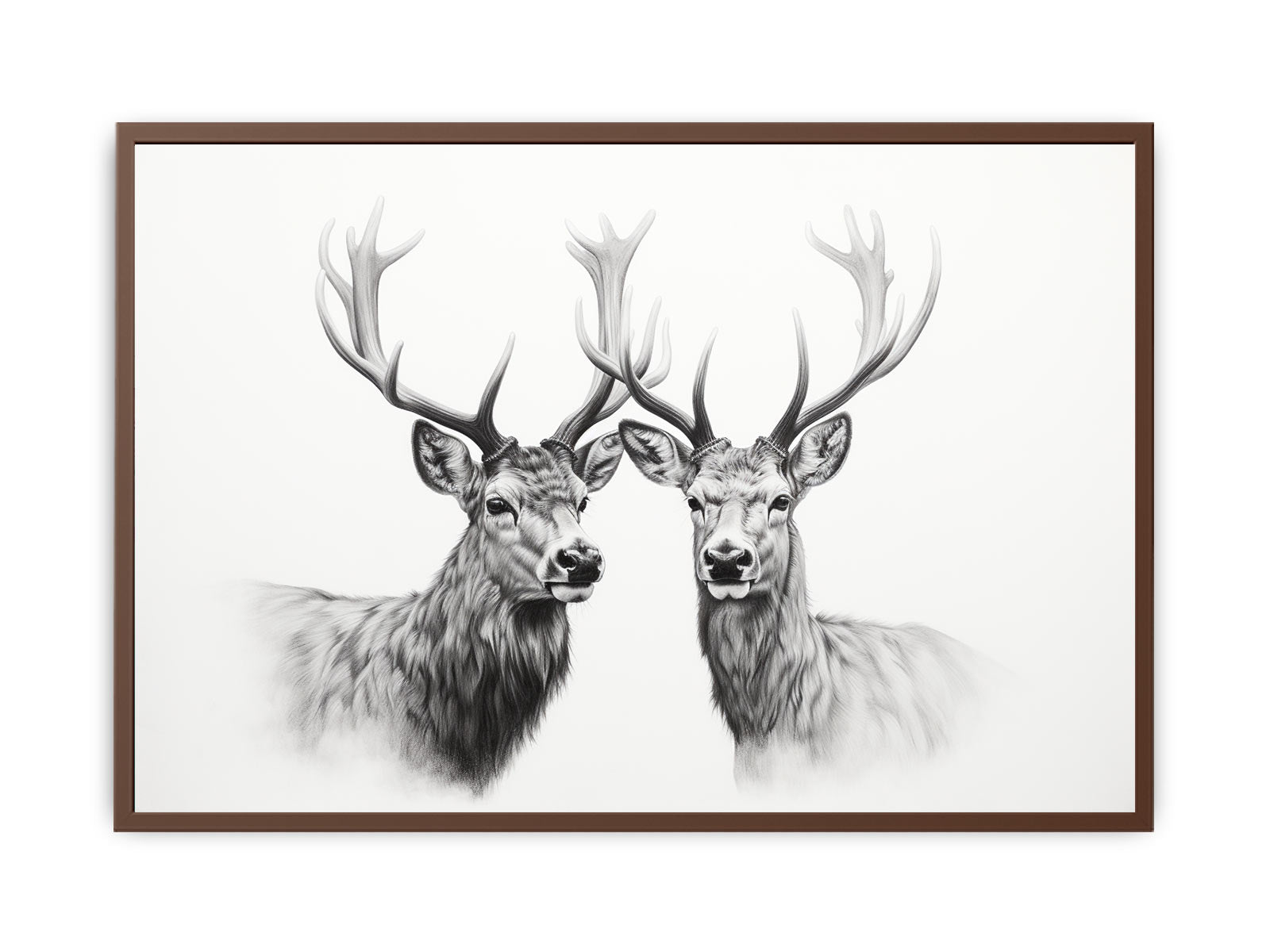 Black And White Deer Canvas Art Print-6