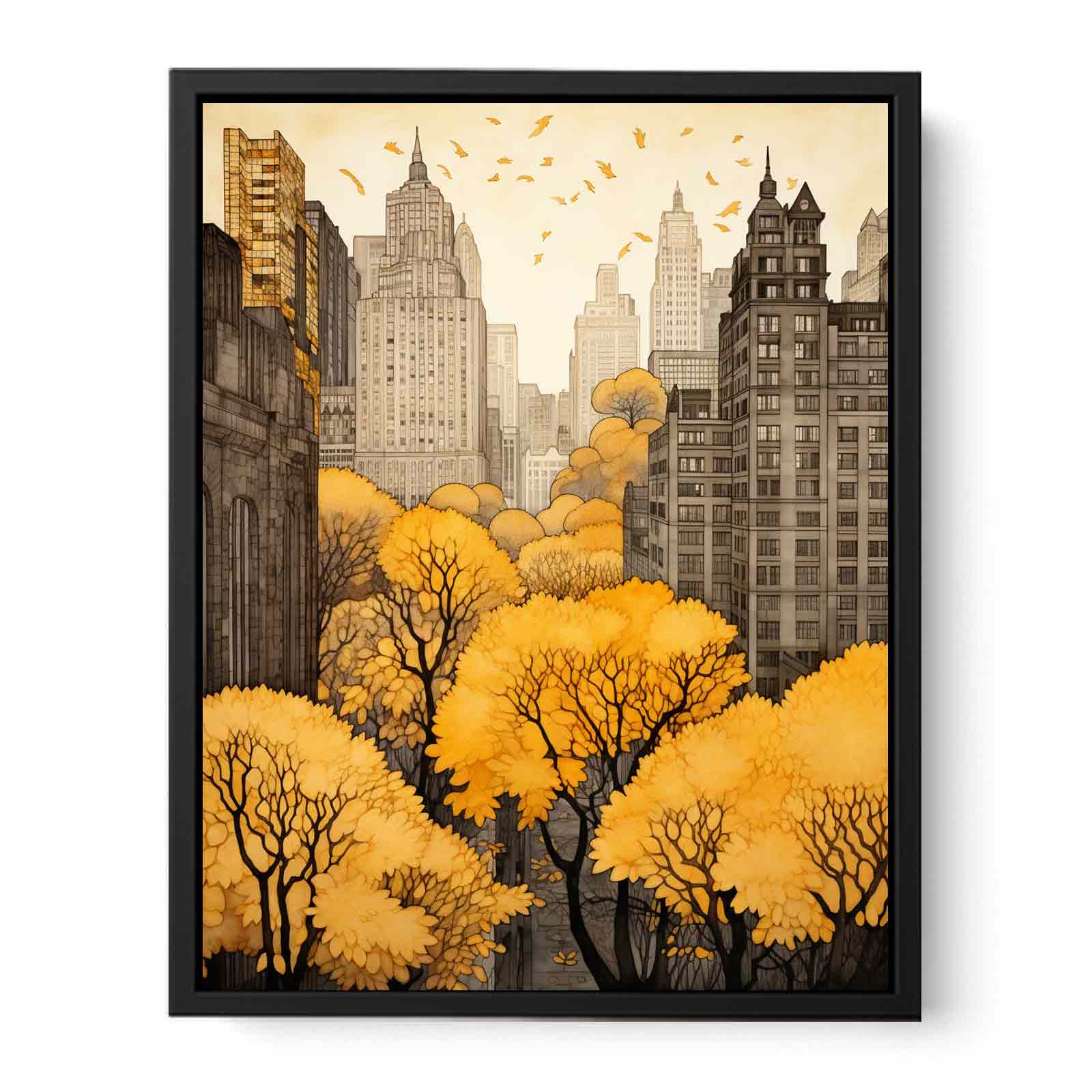 New York In Autumn  Canvas Art Print-4