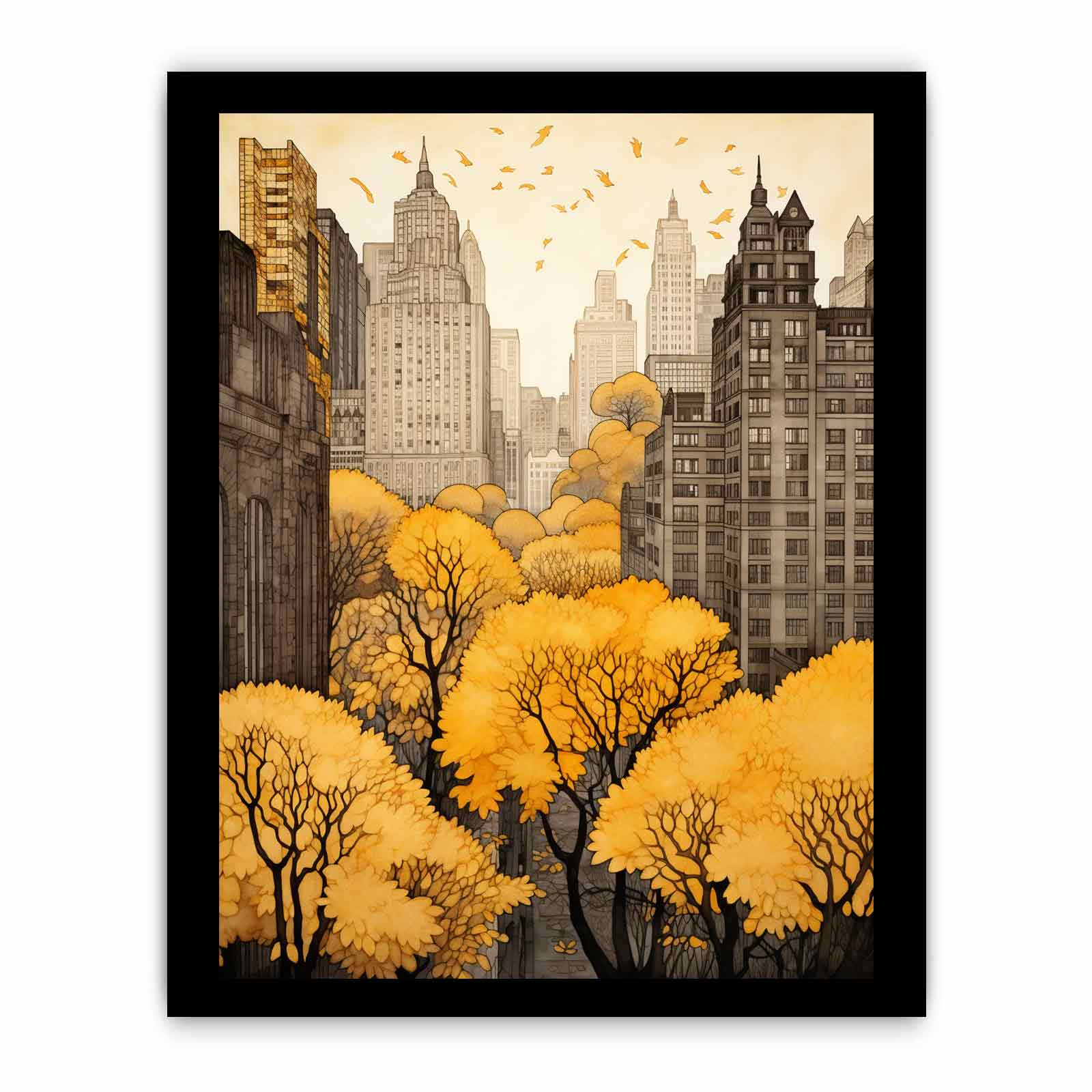 New York In Autumn  Canvas Art Print-7
