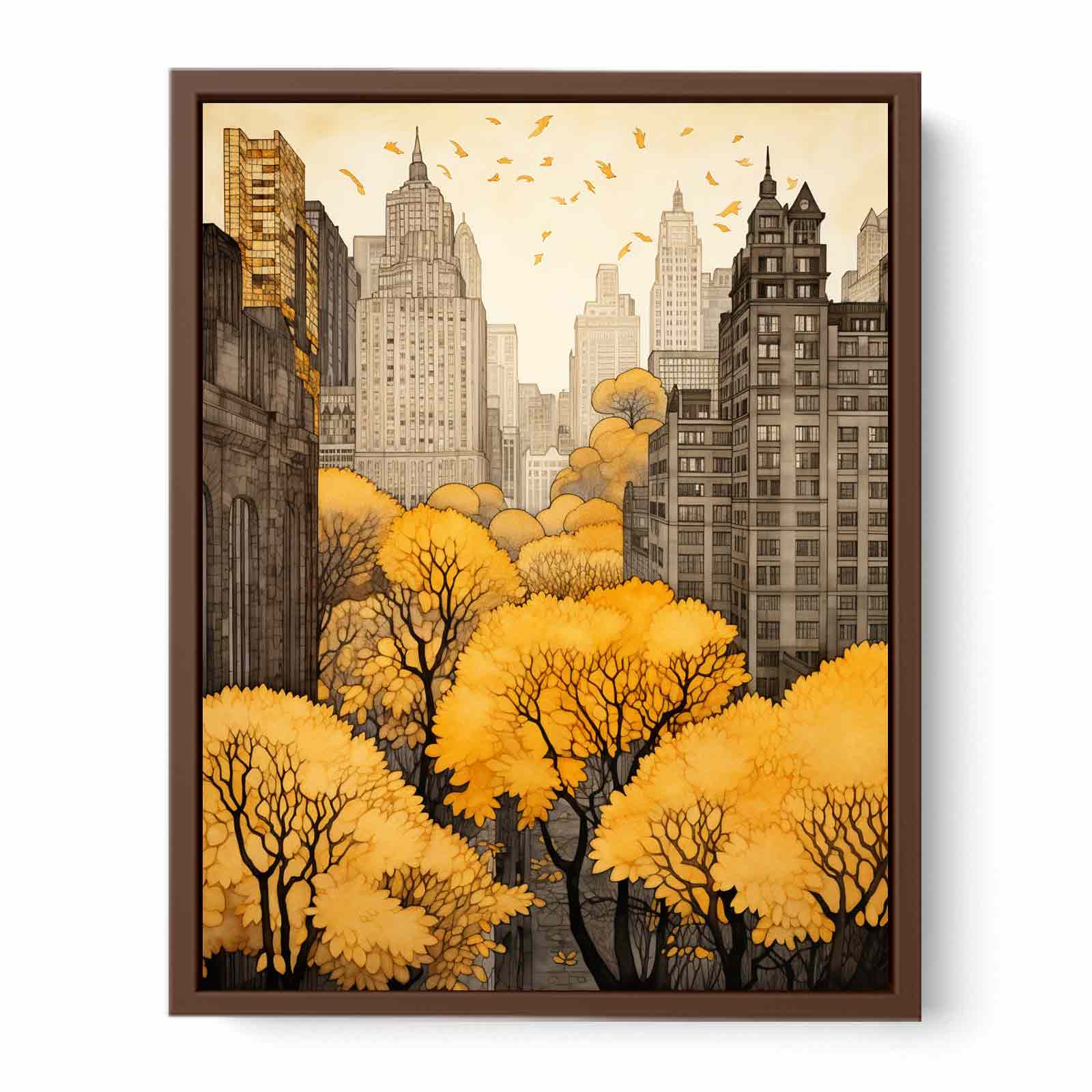 New York In Autumn  Canvas Art Print-6