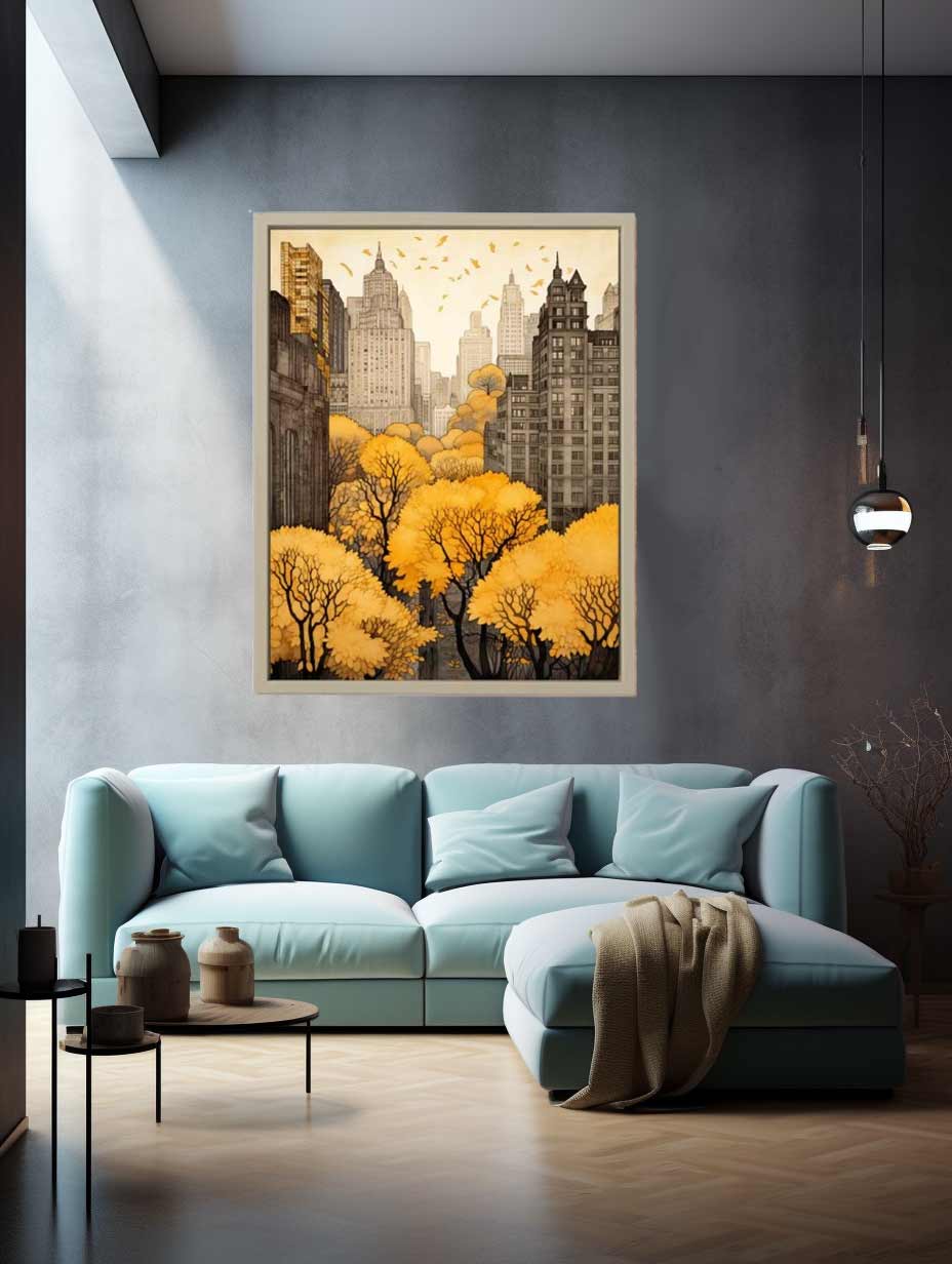 New York In Autumn  Canvas Art Print-2