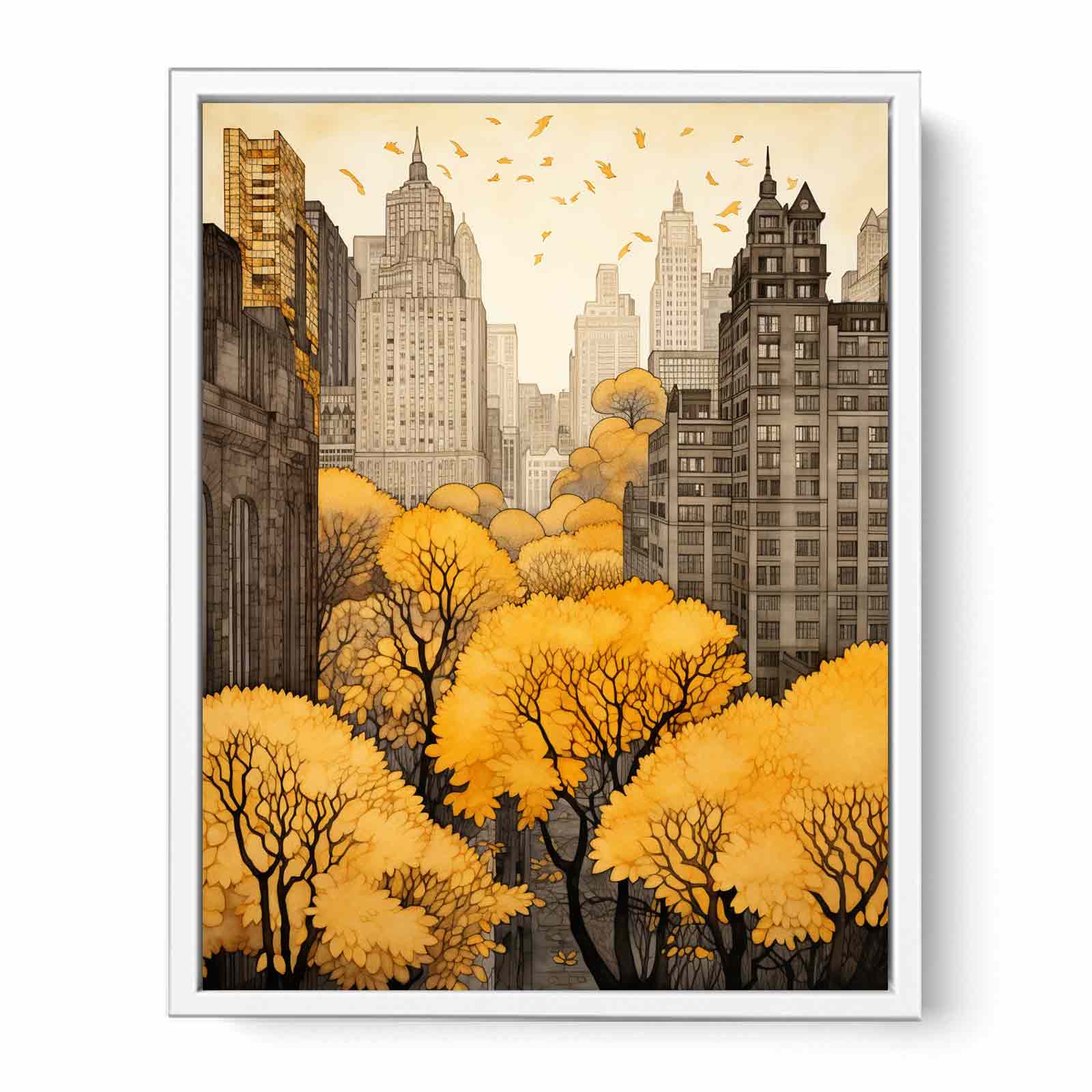 New York In Autumn  Canvas Art Print-5