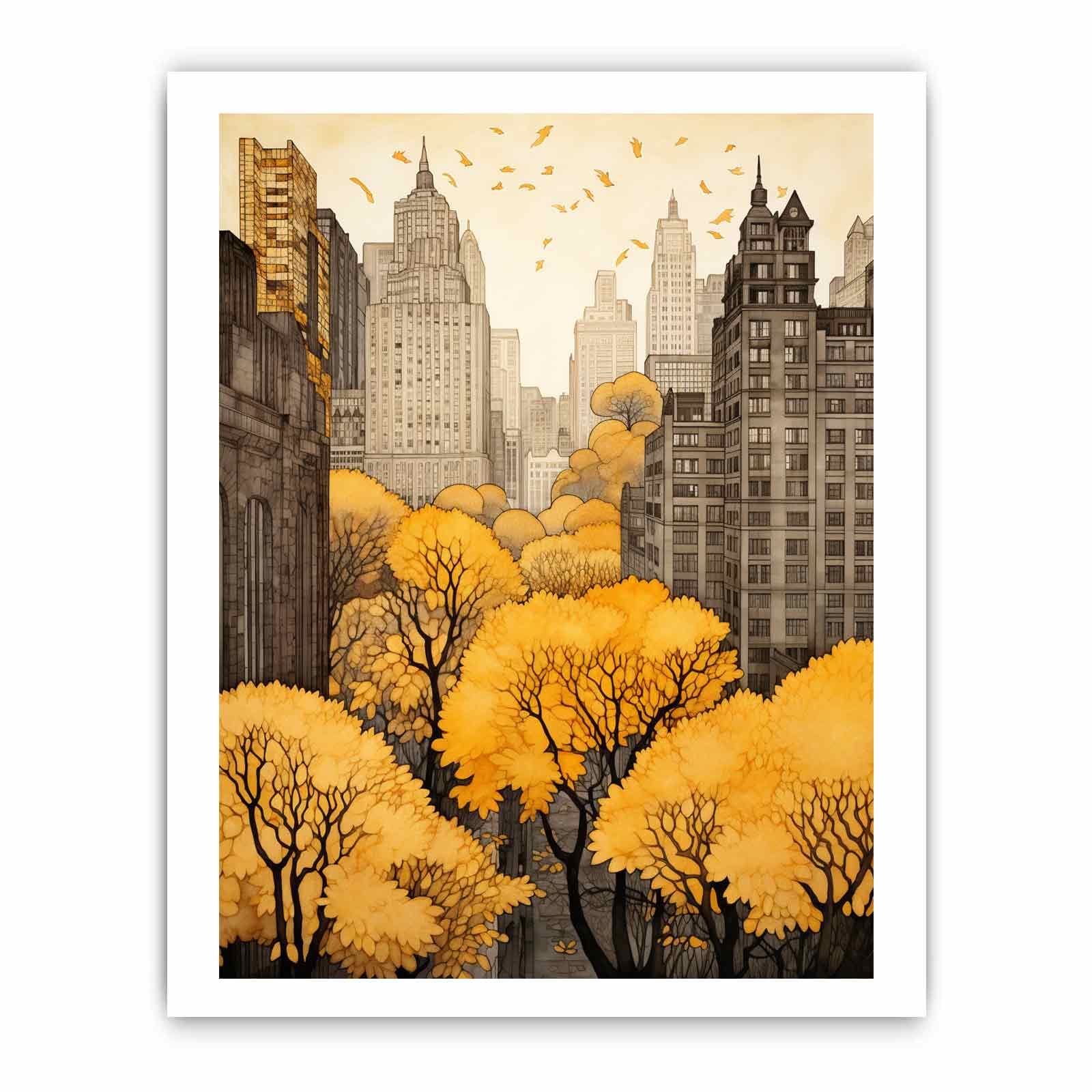 New York In Autumn  Canvas Art Print-8