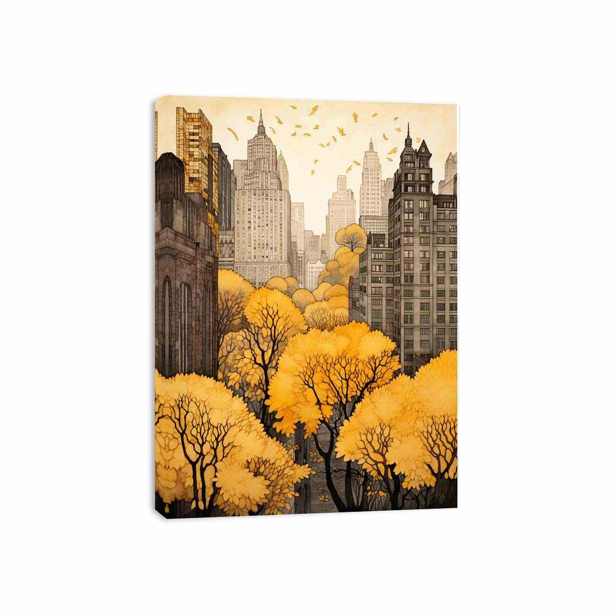 New York In Autumn  Canvas Art Print-3