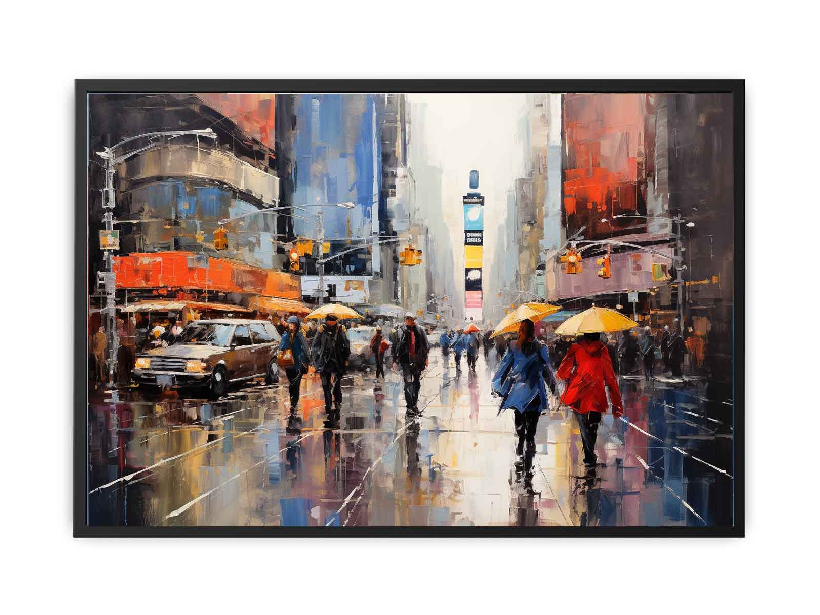 Umbrellas In New York street Canvas Art Print-4