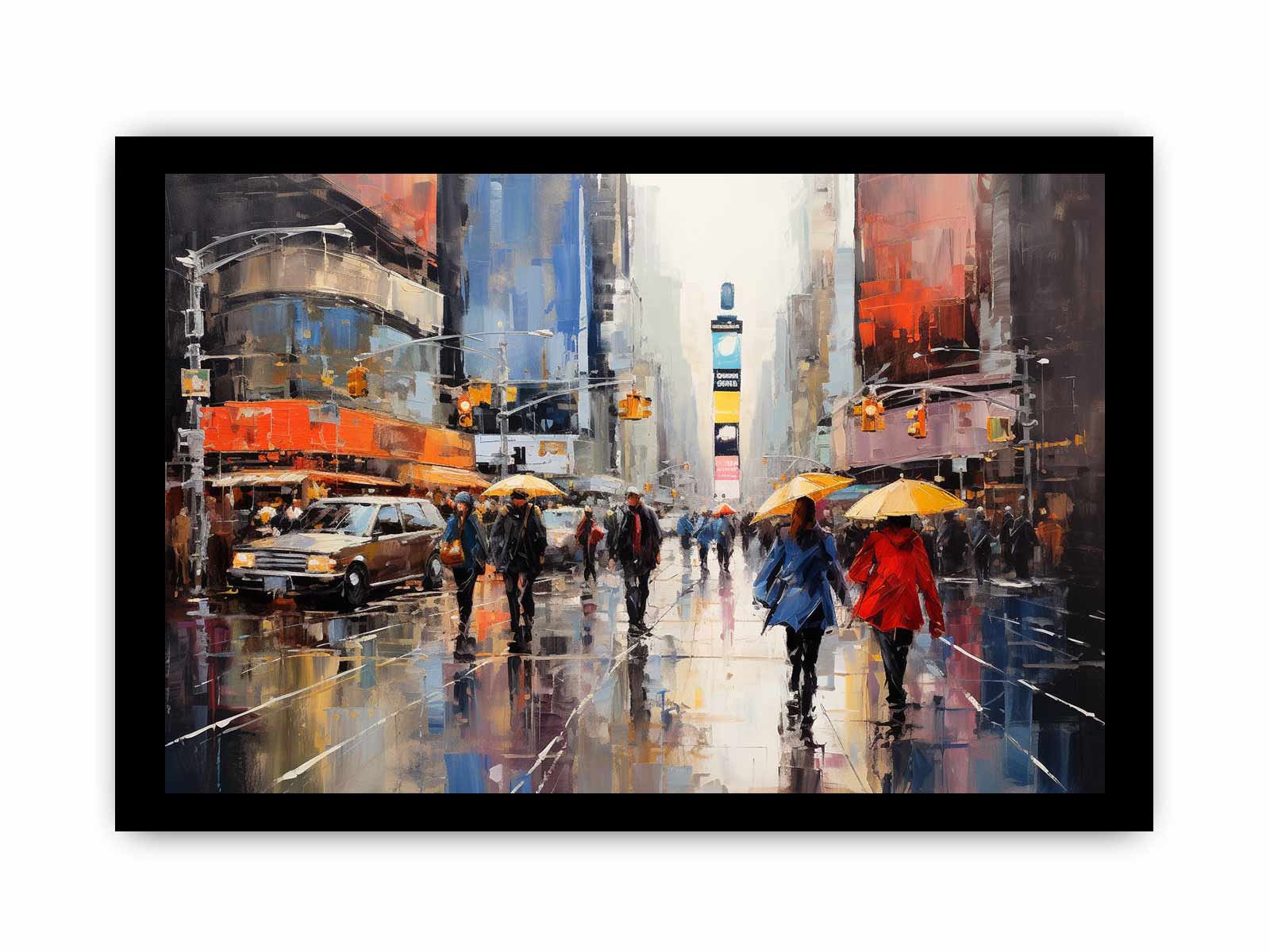 Umbrellas In New York street Canvas Art Print-7