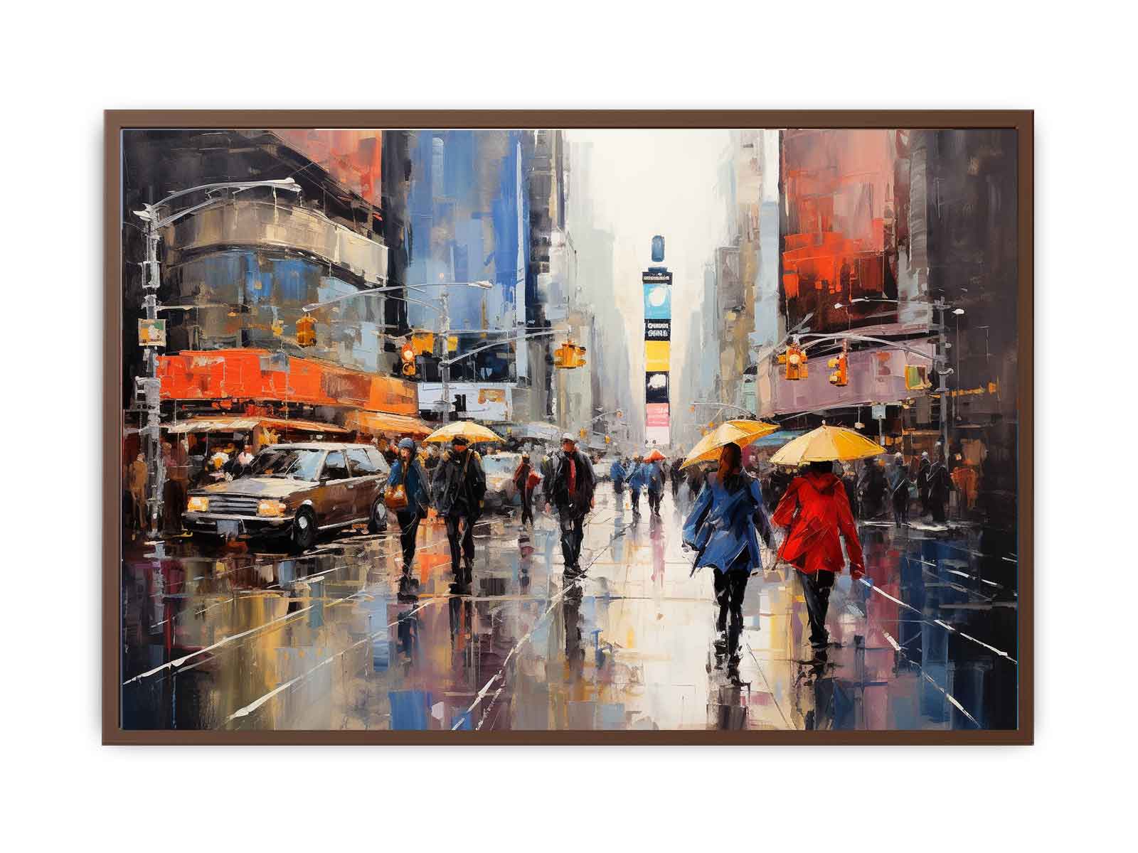 Umbrellas In New York street Canvas Art Print-6