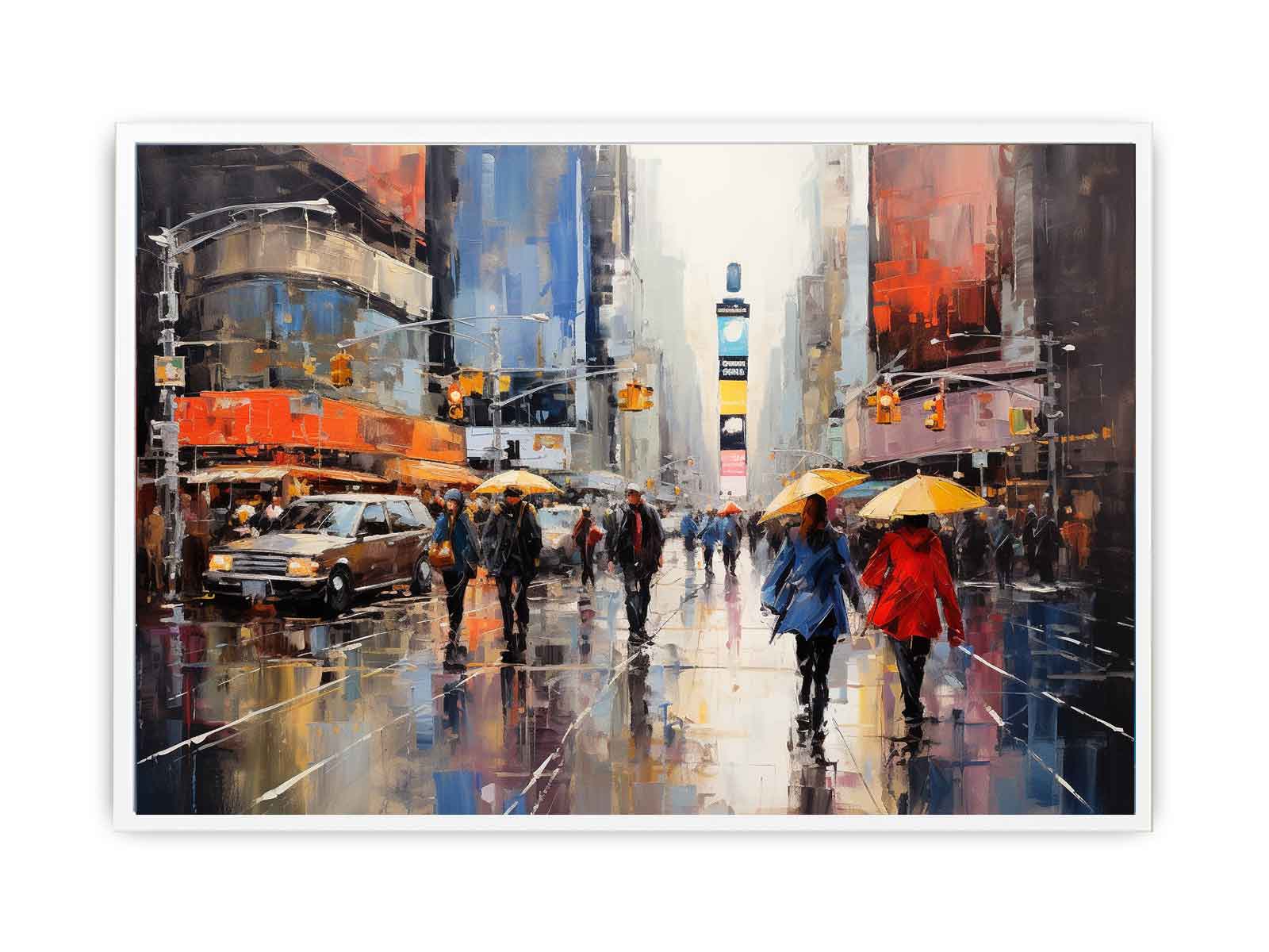 Umbrellas In New York street Canvas Art Print-5