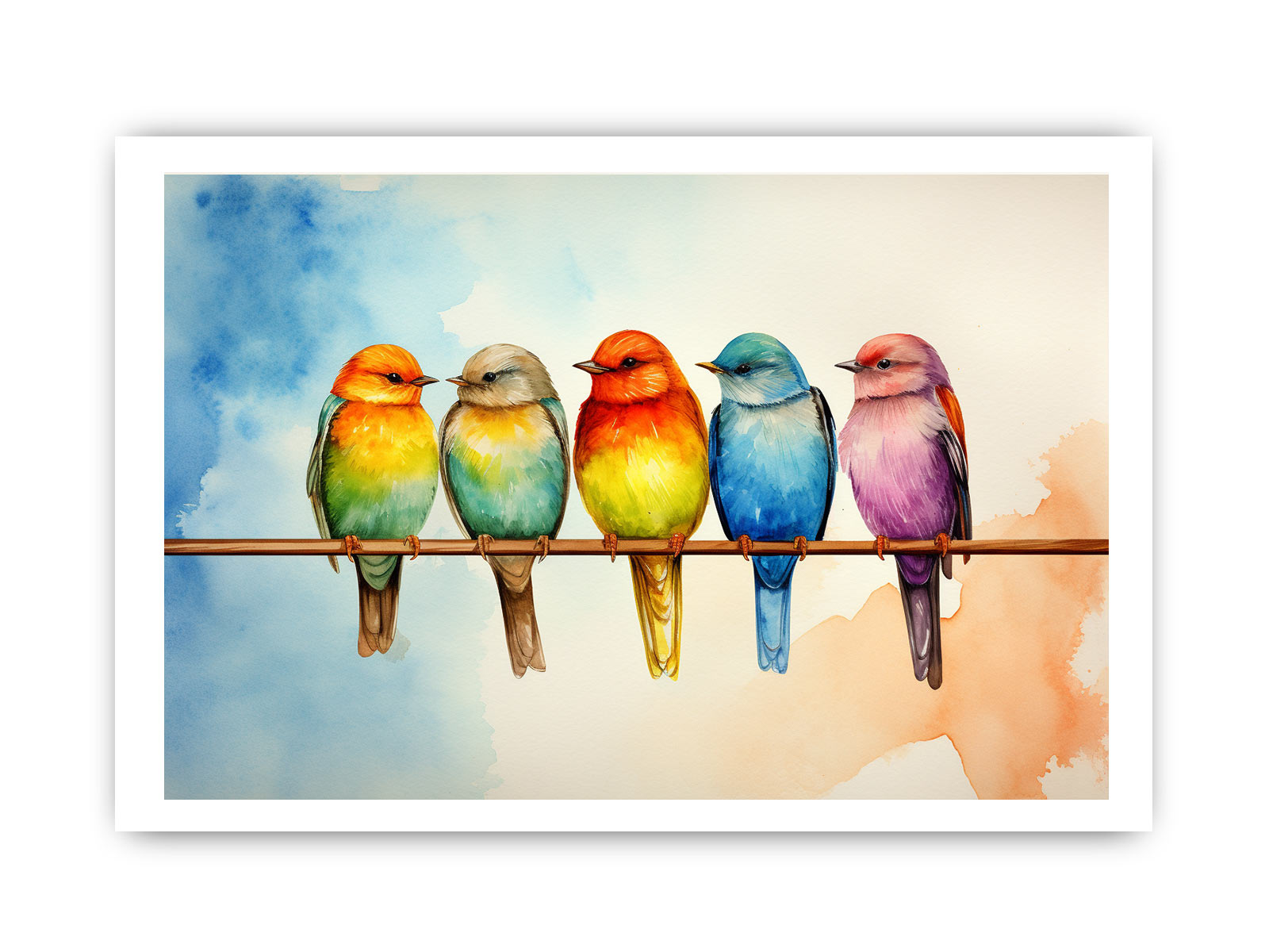 Birds On Wire Canvas Art Print-8