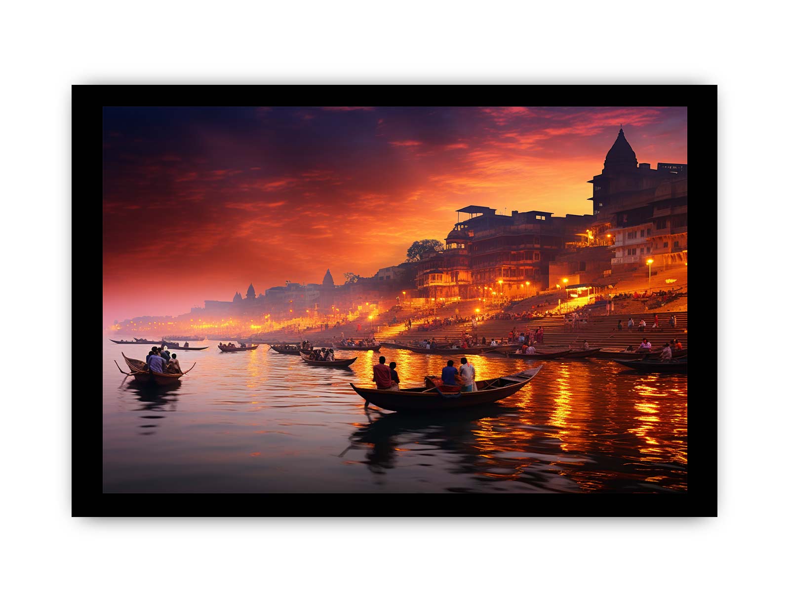 Varanasi Ganga Canvas Art Print-7