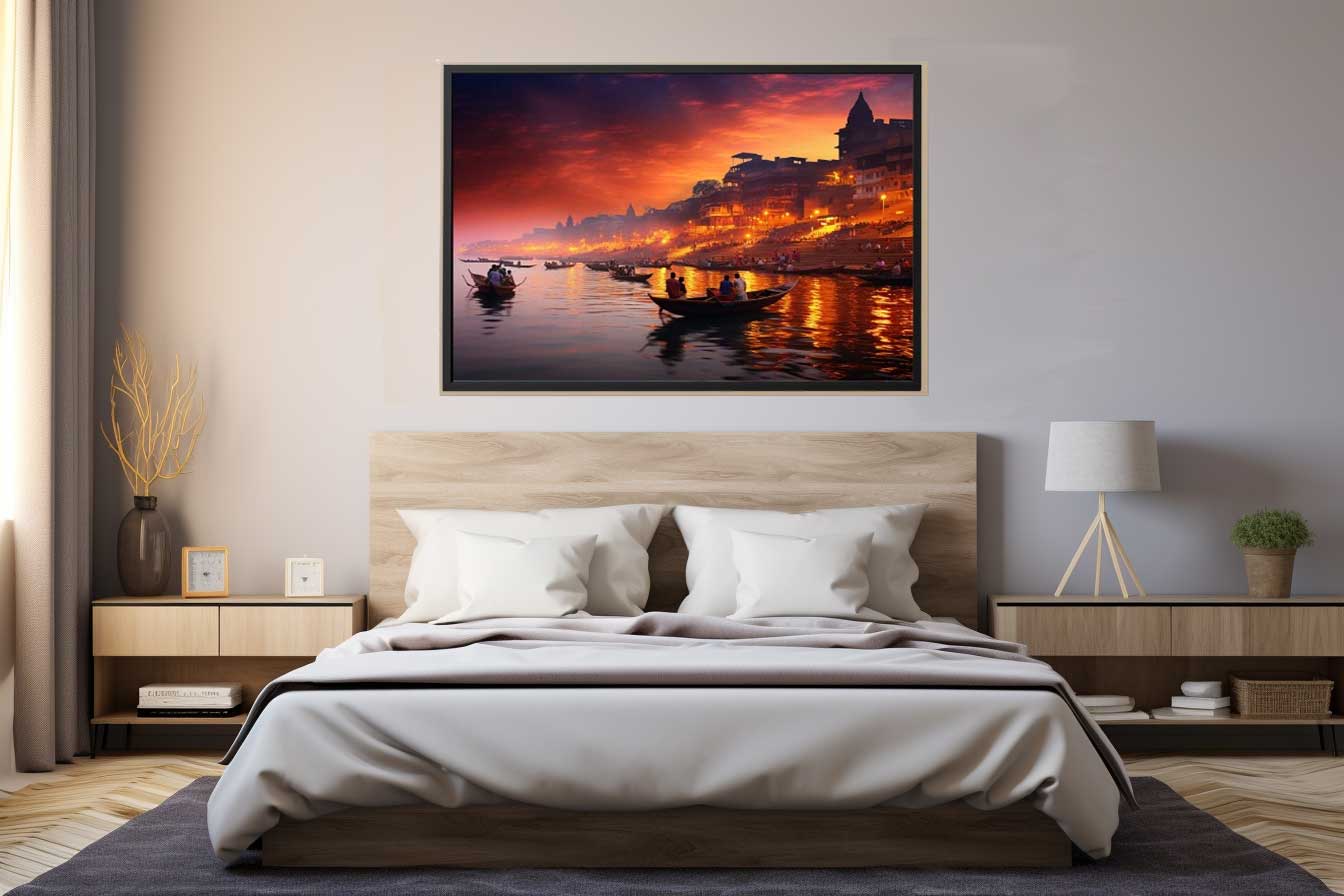 Varanasi Ganga Canvas Art Print-2