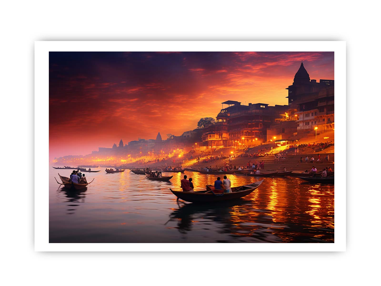 Varanasi Ganga Canvas Art Print-8