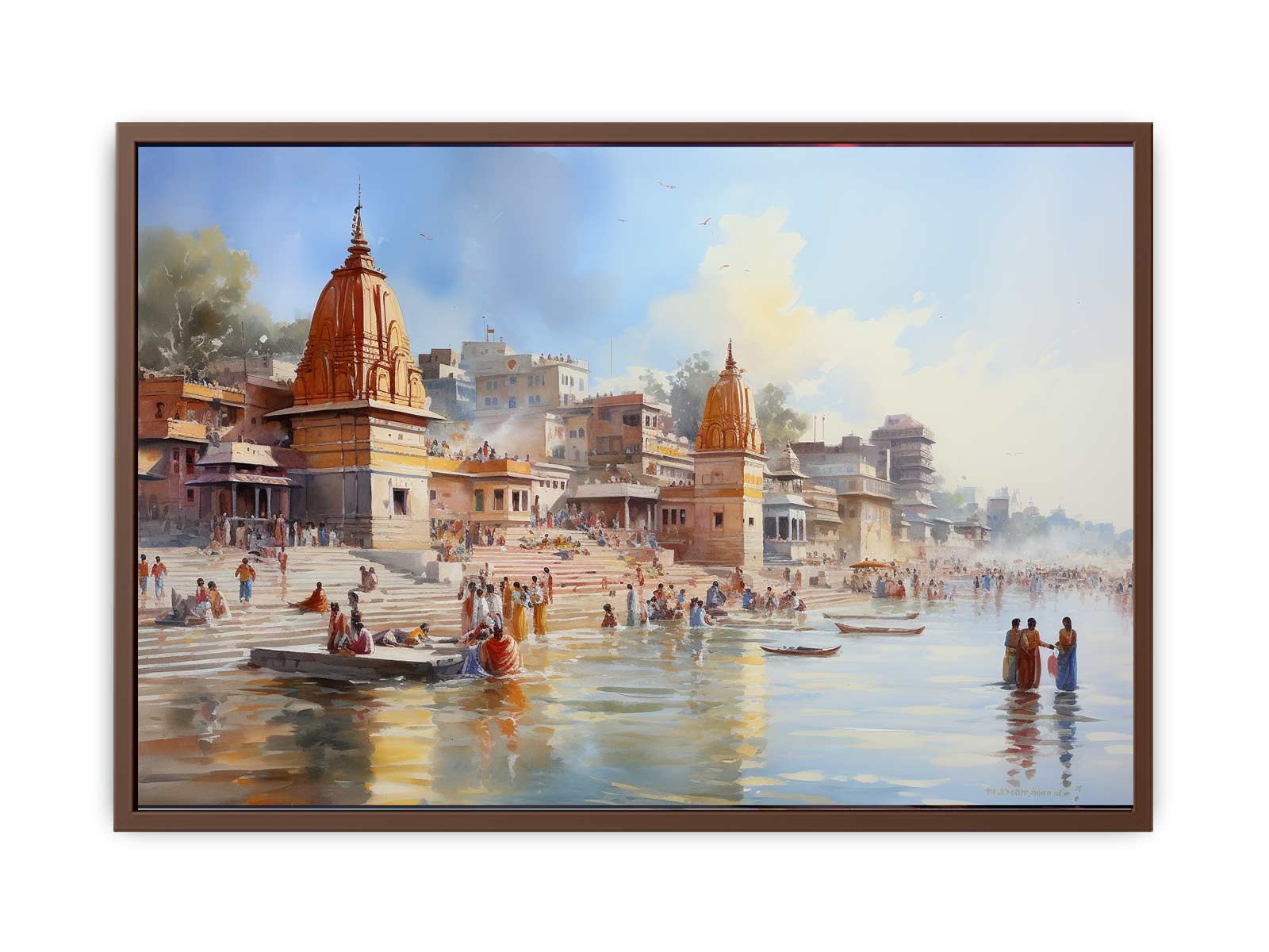 Haridwar Ganga Ghat Canvas Art Print-6
