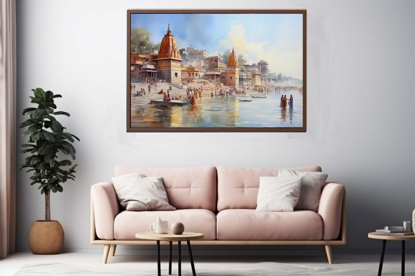 Haridwar Ganga Ghat Canvas Art Print-2
