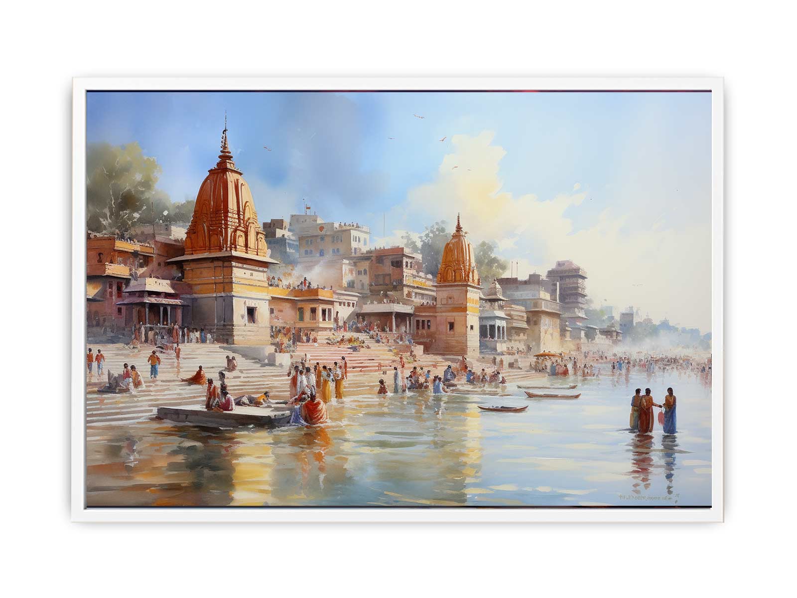Haridwar Ganga Ghat Canvas Art Print-5