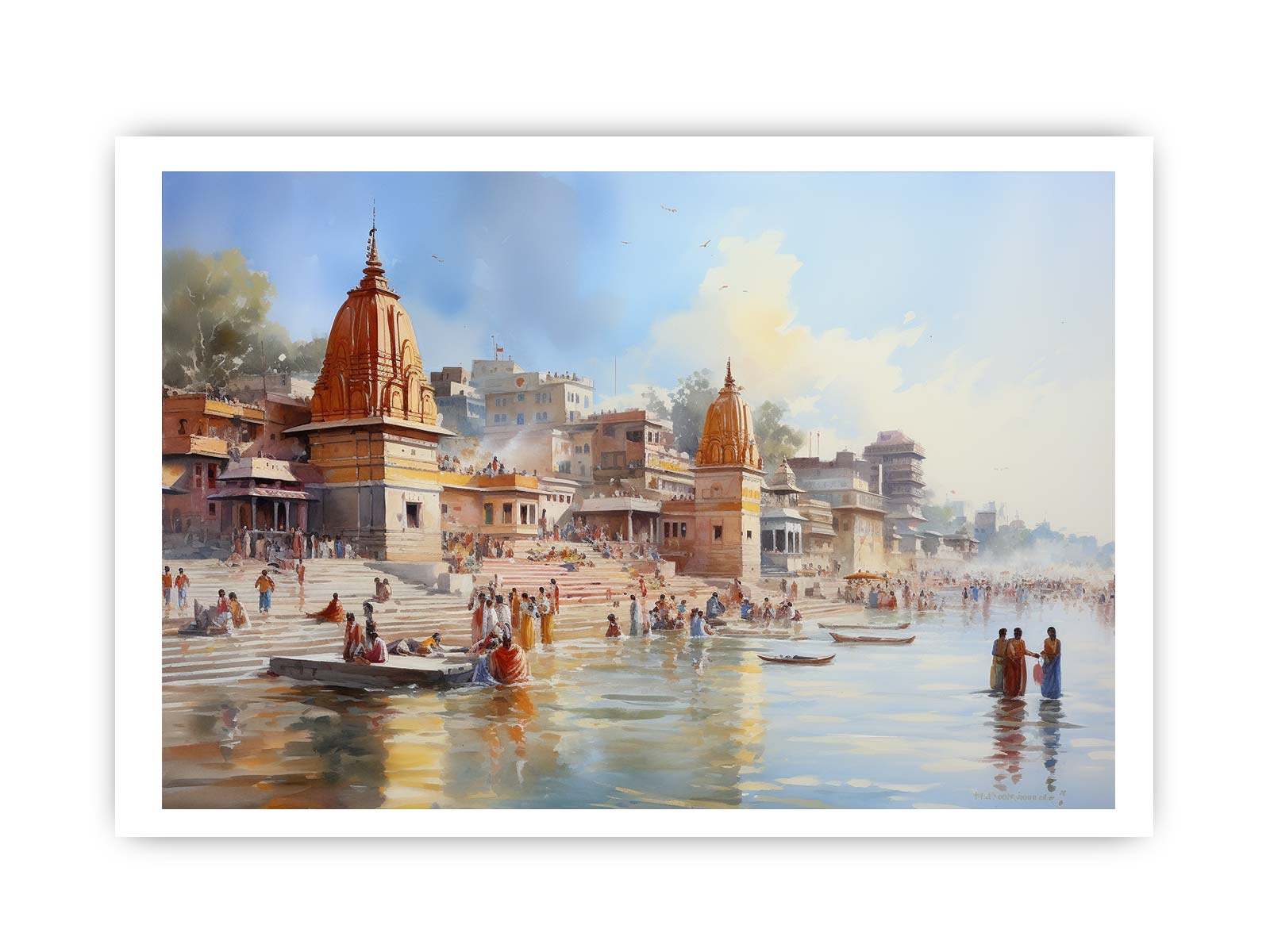 Haridwar Ganga Ghat Canvas Art Print-8