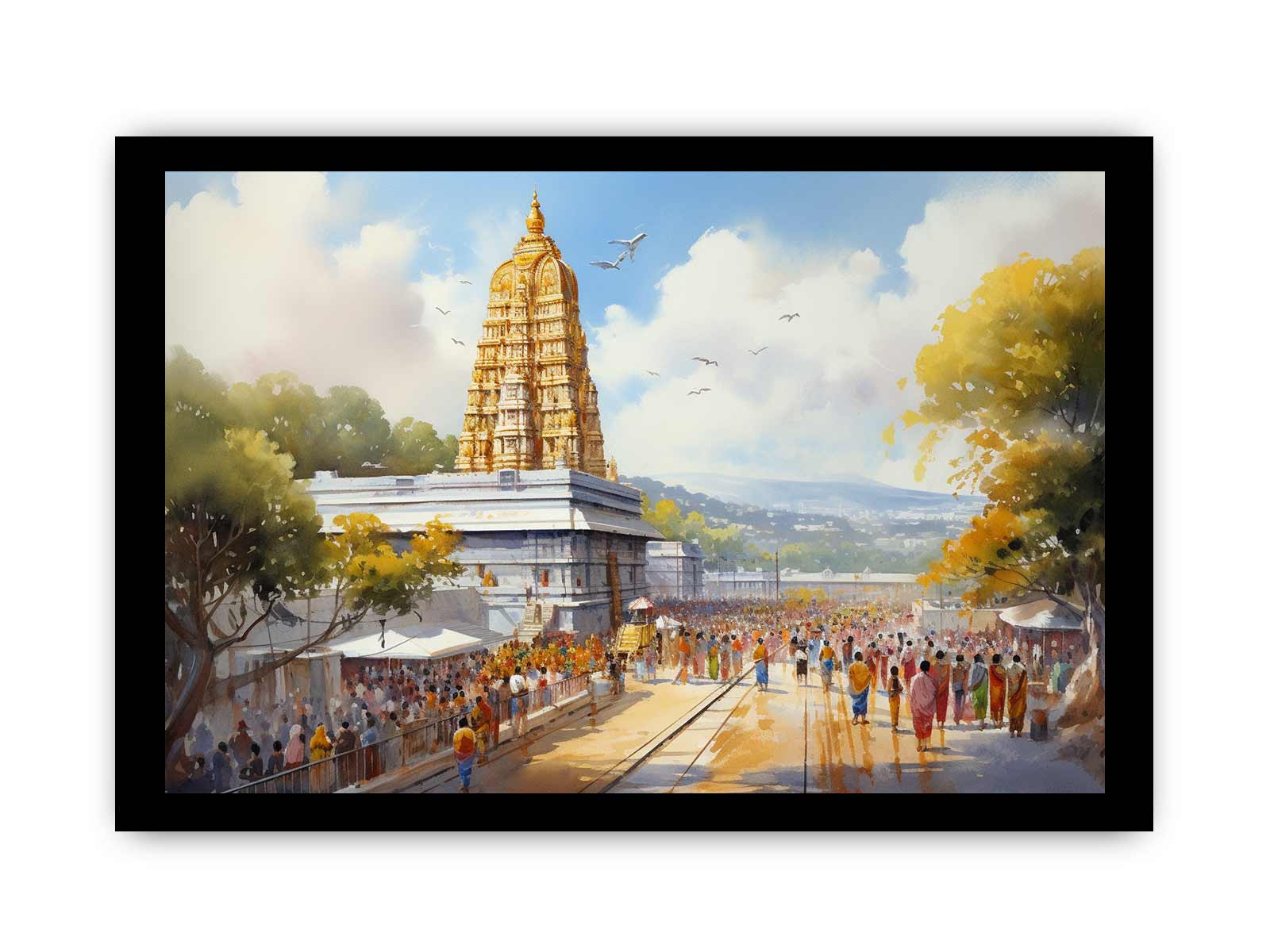 Tirupati Balaji Temple Canvas Art Print-7