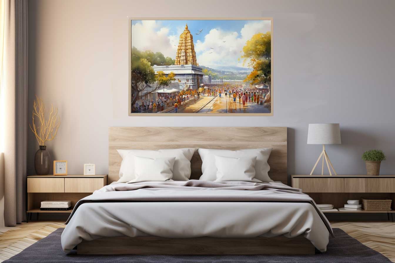 Tirupati Balaji Temple Canvas Art Print-1