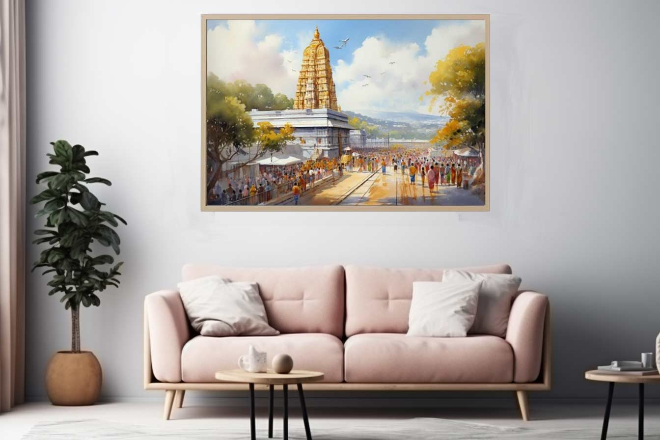 Tirupati Balaji Temple Canvas Art Print-2