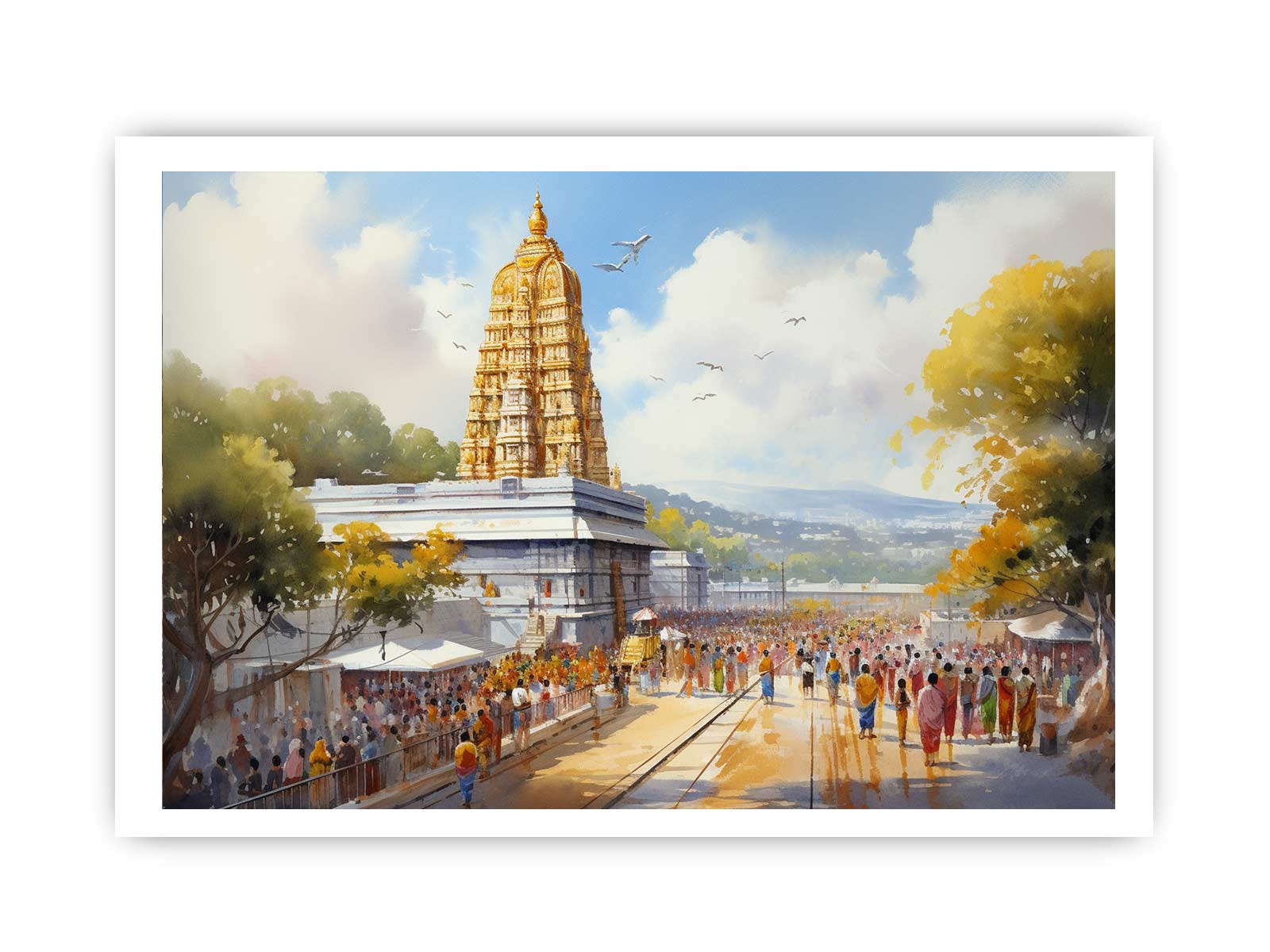 Tirupati Balaji Temple Canvas Art Print-8