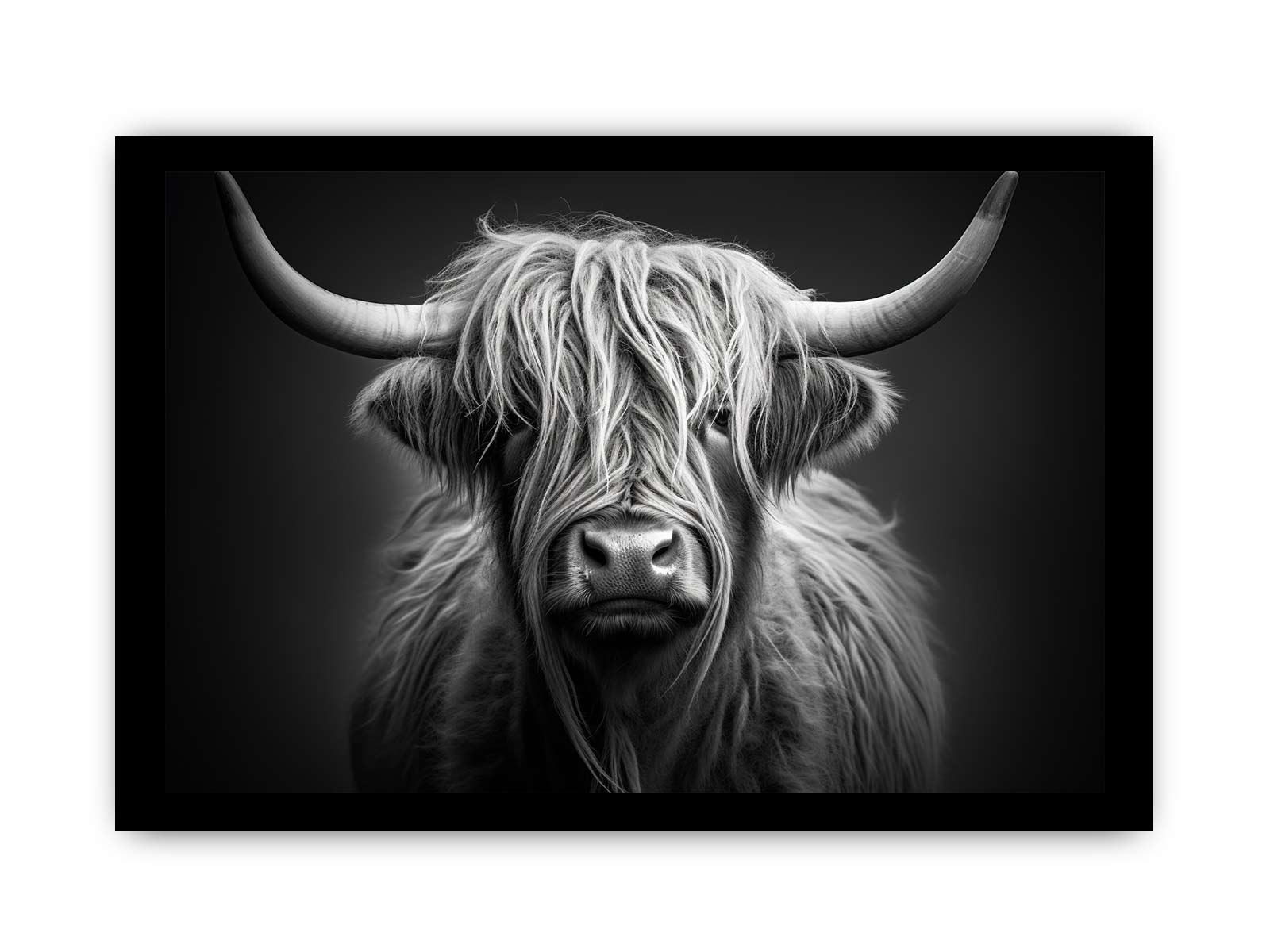 Black And White Highland  Cow-7