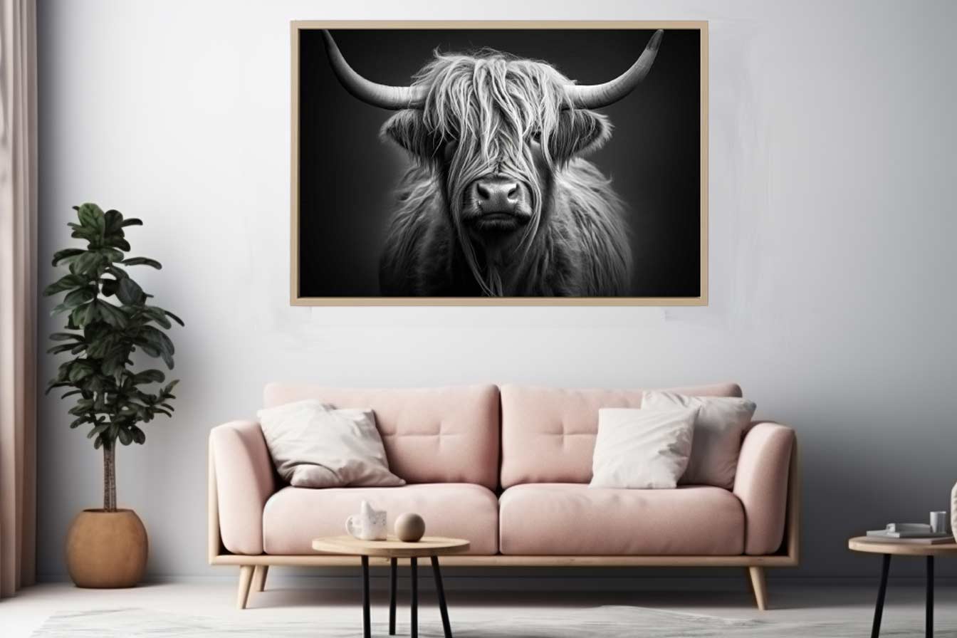 Black And White Highland  Cow-1