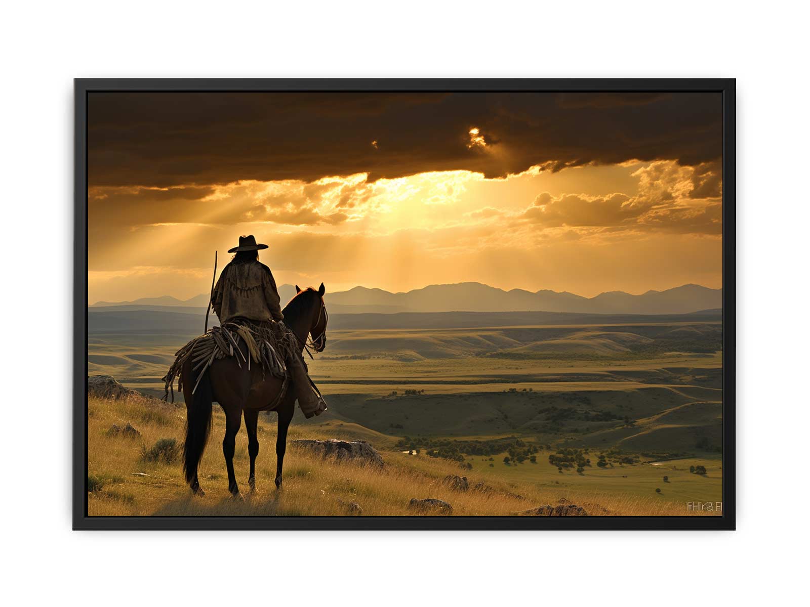 Montana Horse Rider  Canvas Art Print-4