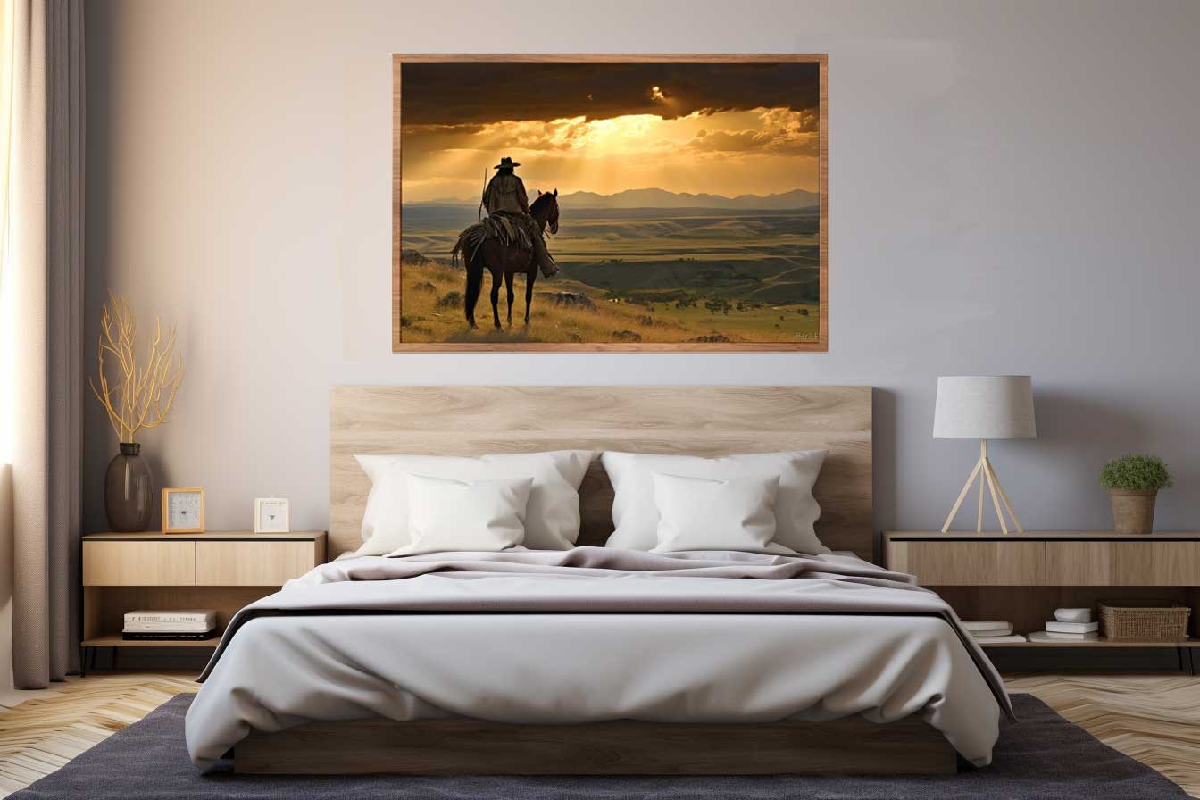 Montana Horse Rider  Canvas Art Print-1