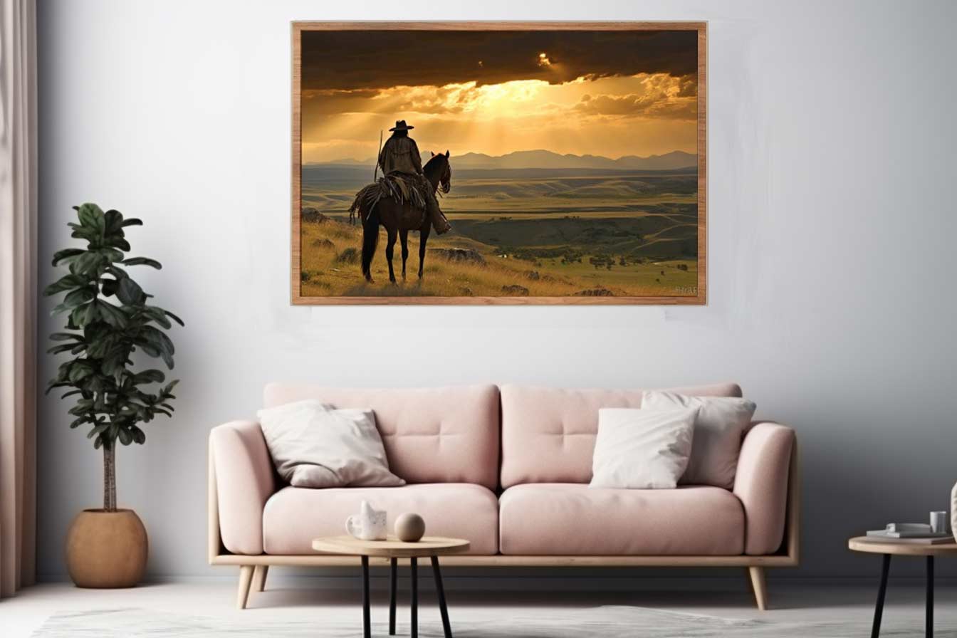 Montana Horse Rider  Canvas Art Print-2