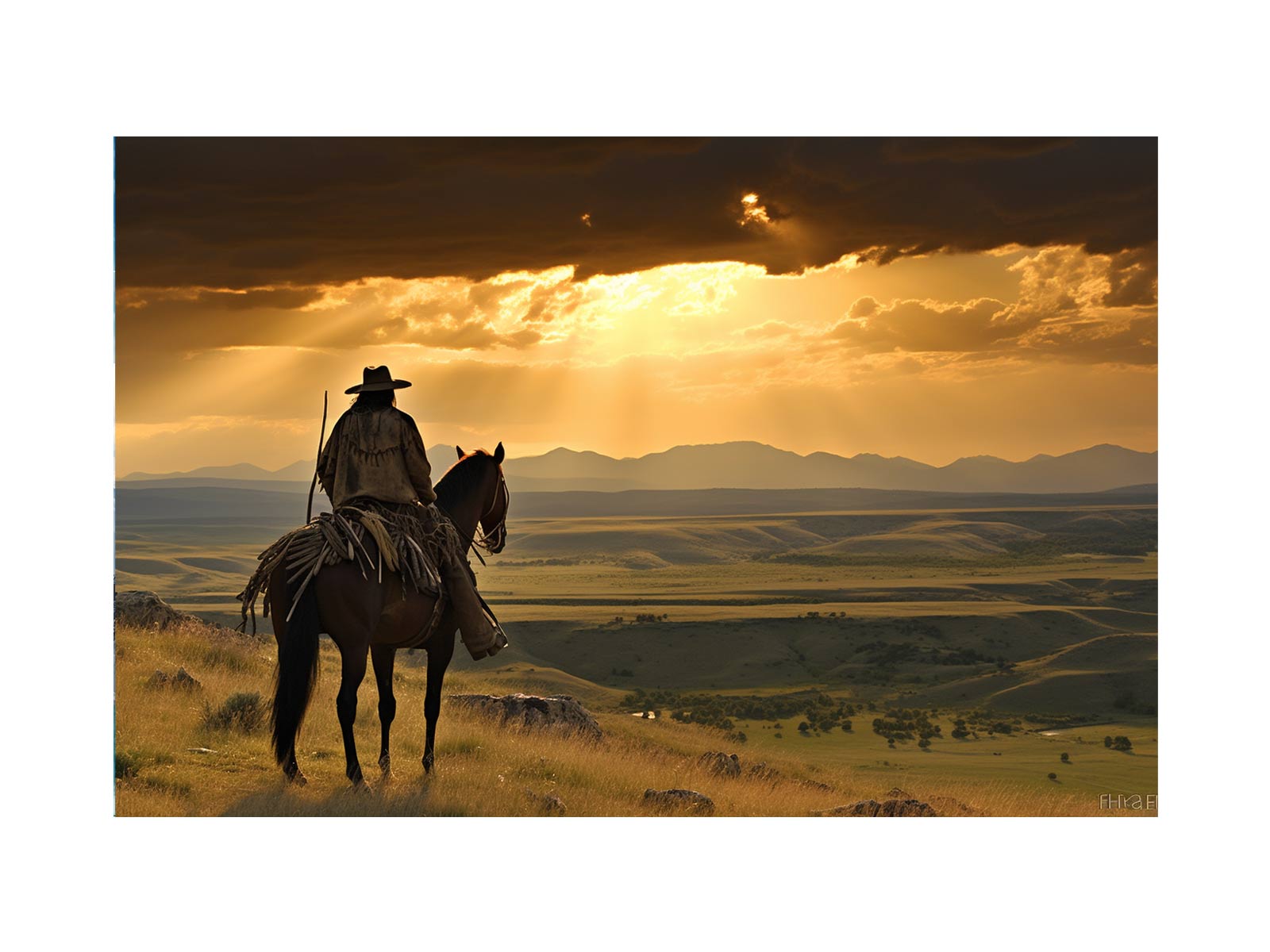 Montana Horse Rider  Canvas Art Print-0