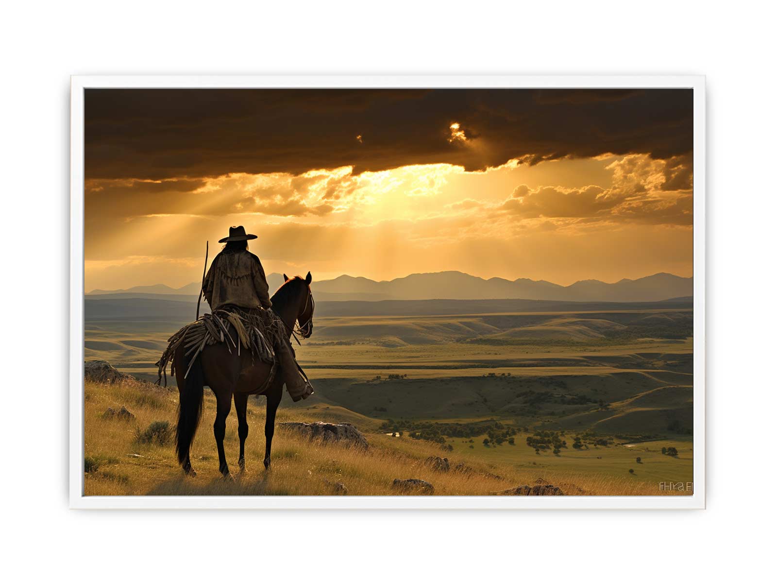 Montana Horse Rider  Canvas Art Print-5