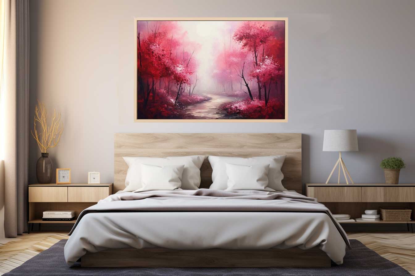 Red Forest Canvas Art Print-1