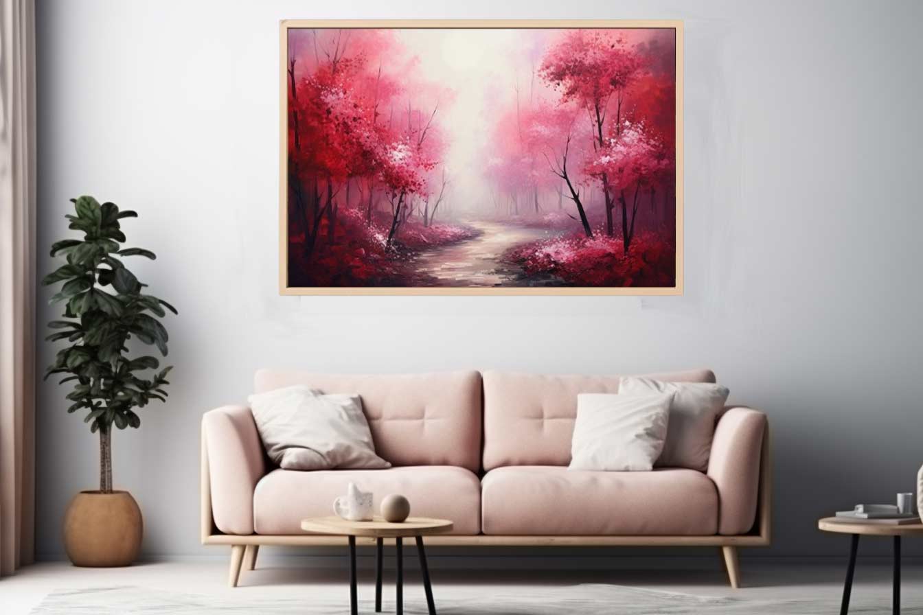 Red Forest Canvas Art Print-2