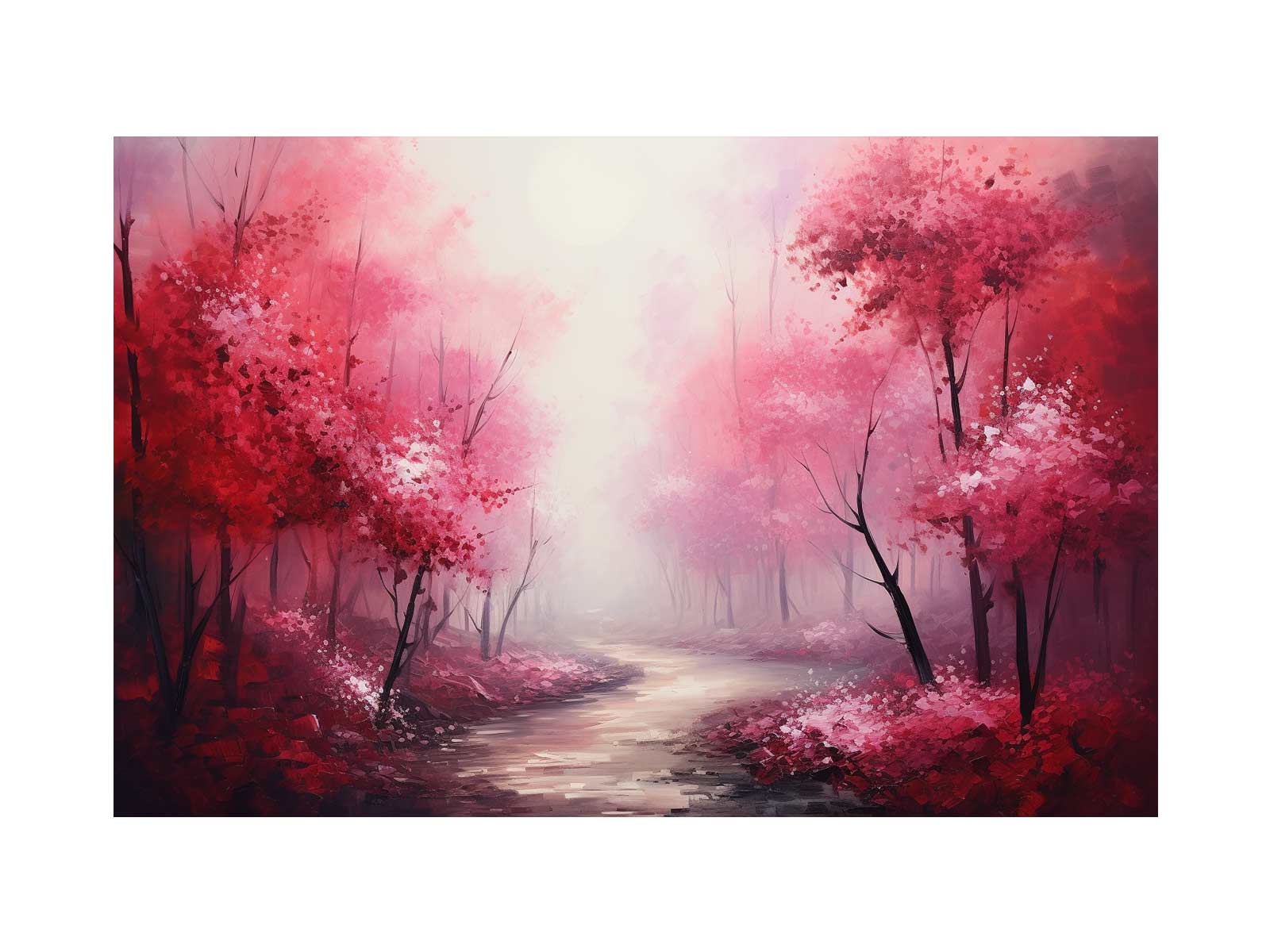 Red Forest Canvas Art Print-0