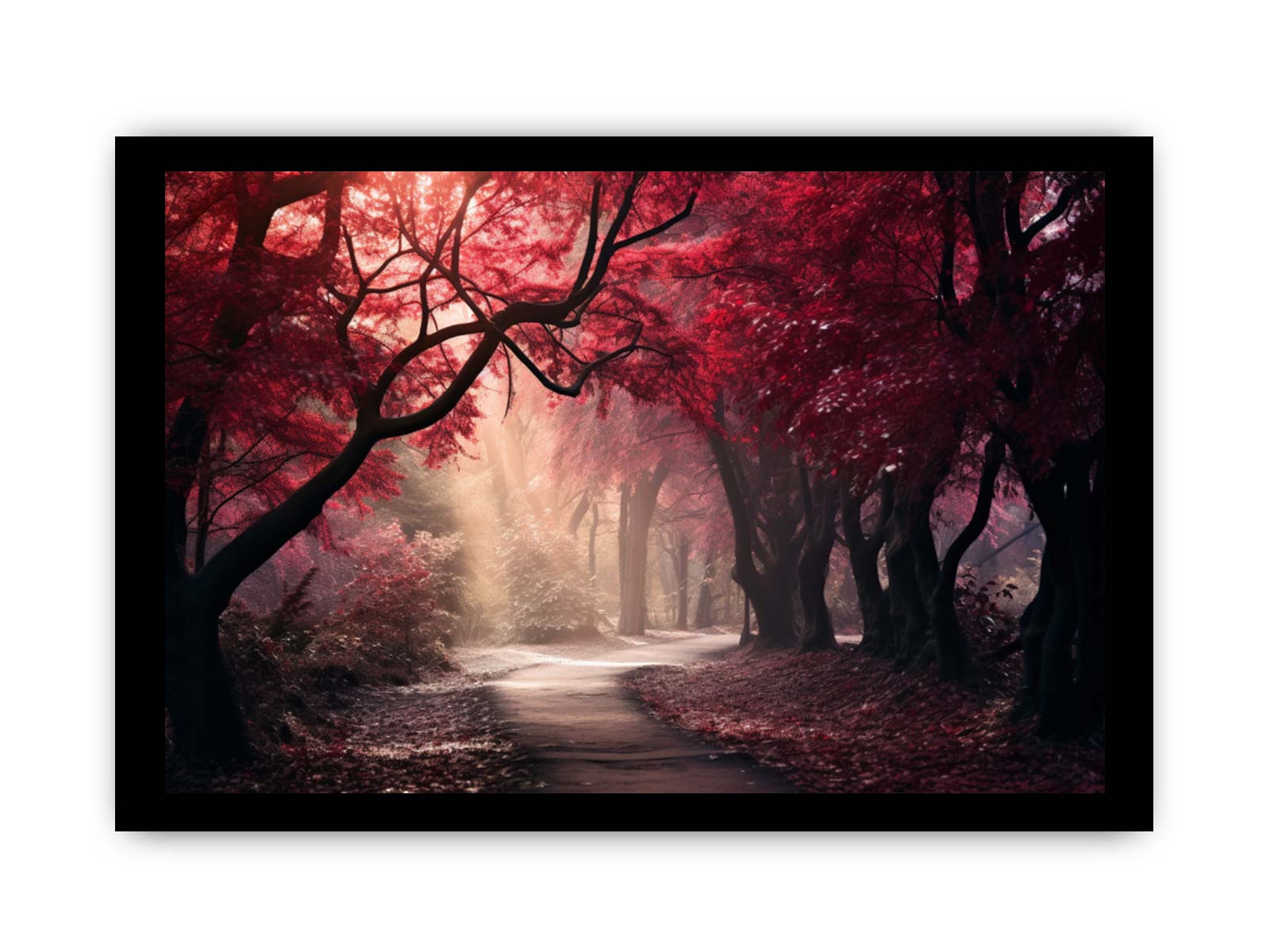 Red Forest Canvas Art Print Painting-7