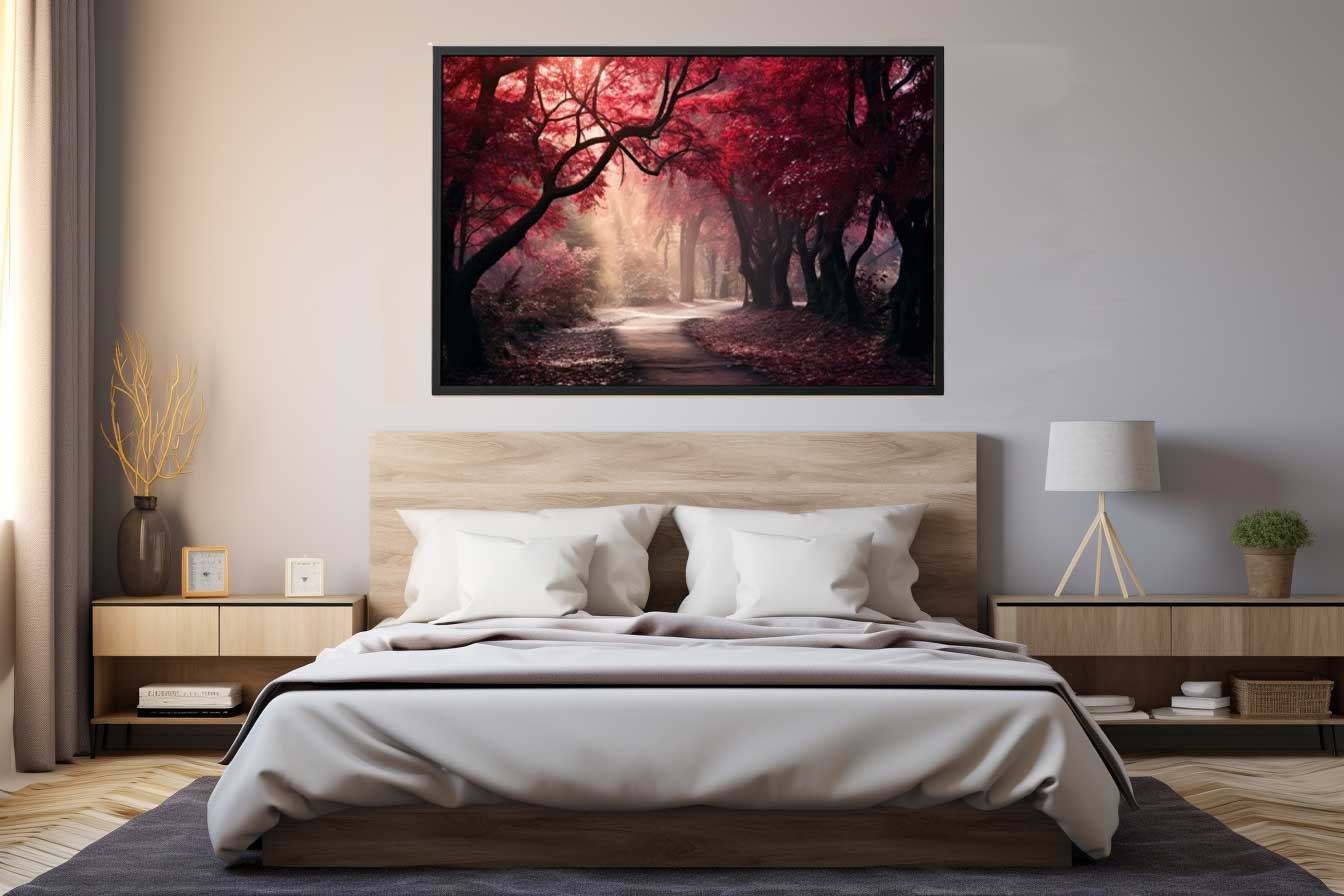 Red Forest Canvas Art Print Painting-2