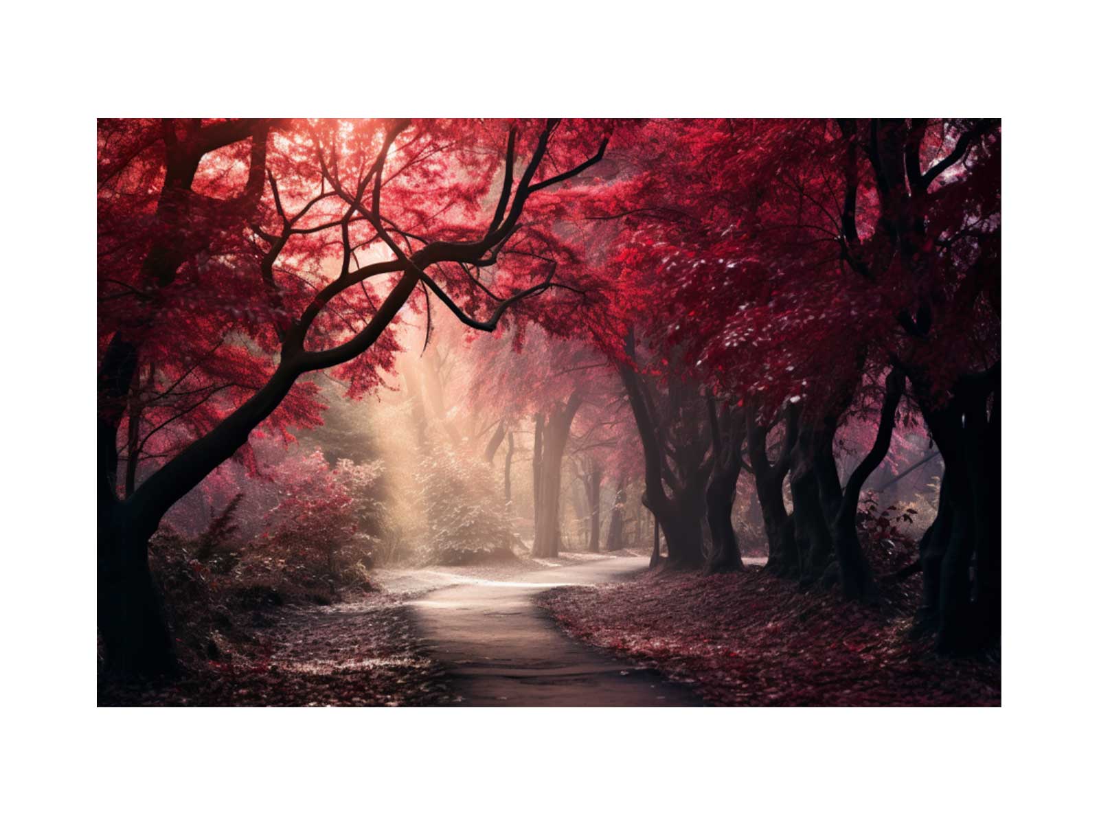 Red Forest Canvas Art Print Painting-0