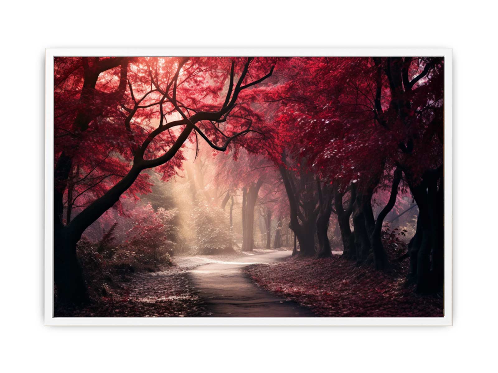 Red Forest Canvas Art Print Painting-5