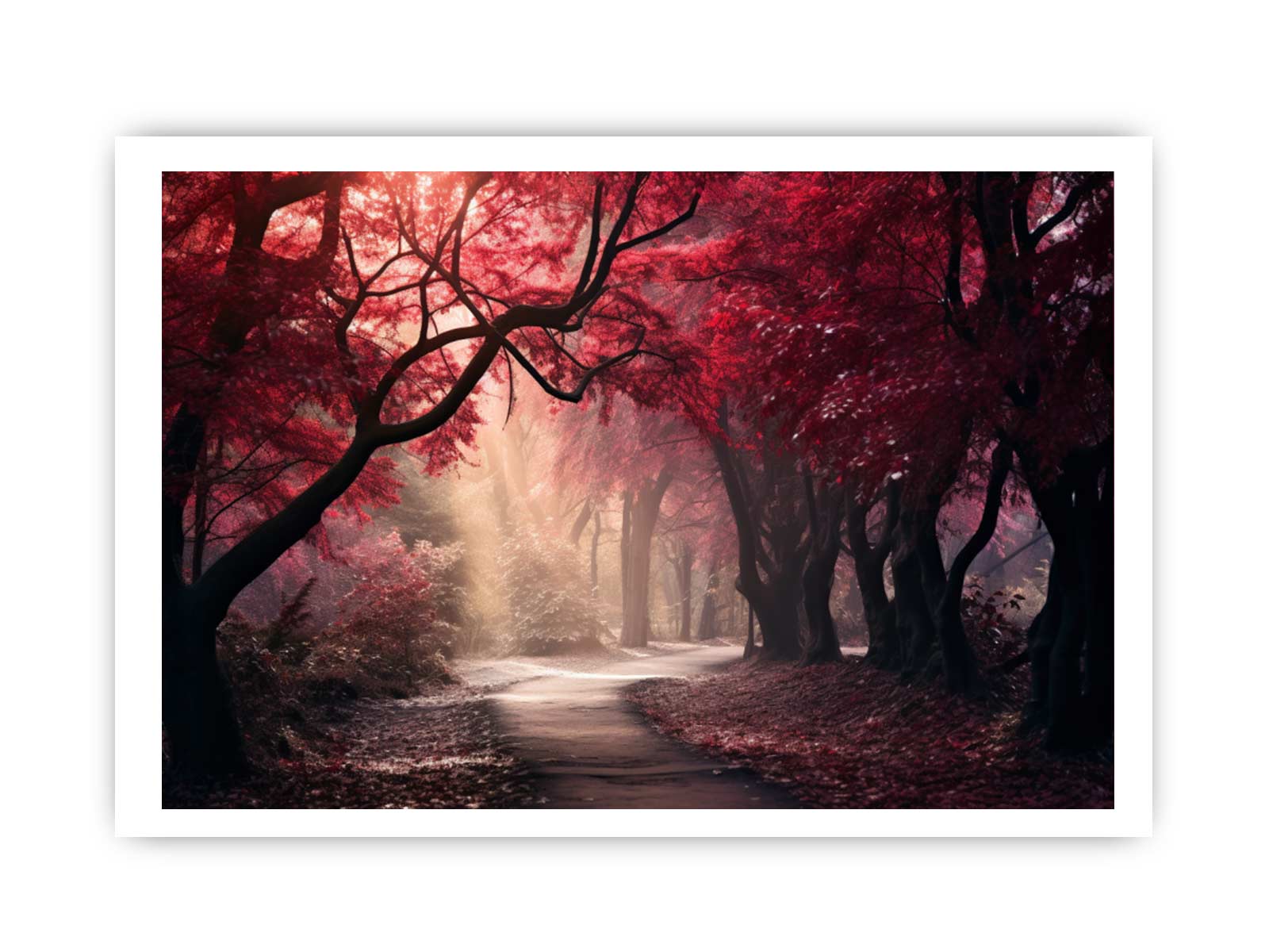 Red Forest Canvas Art Print Painting-8