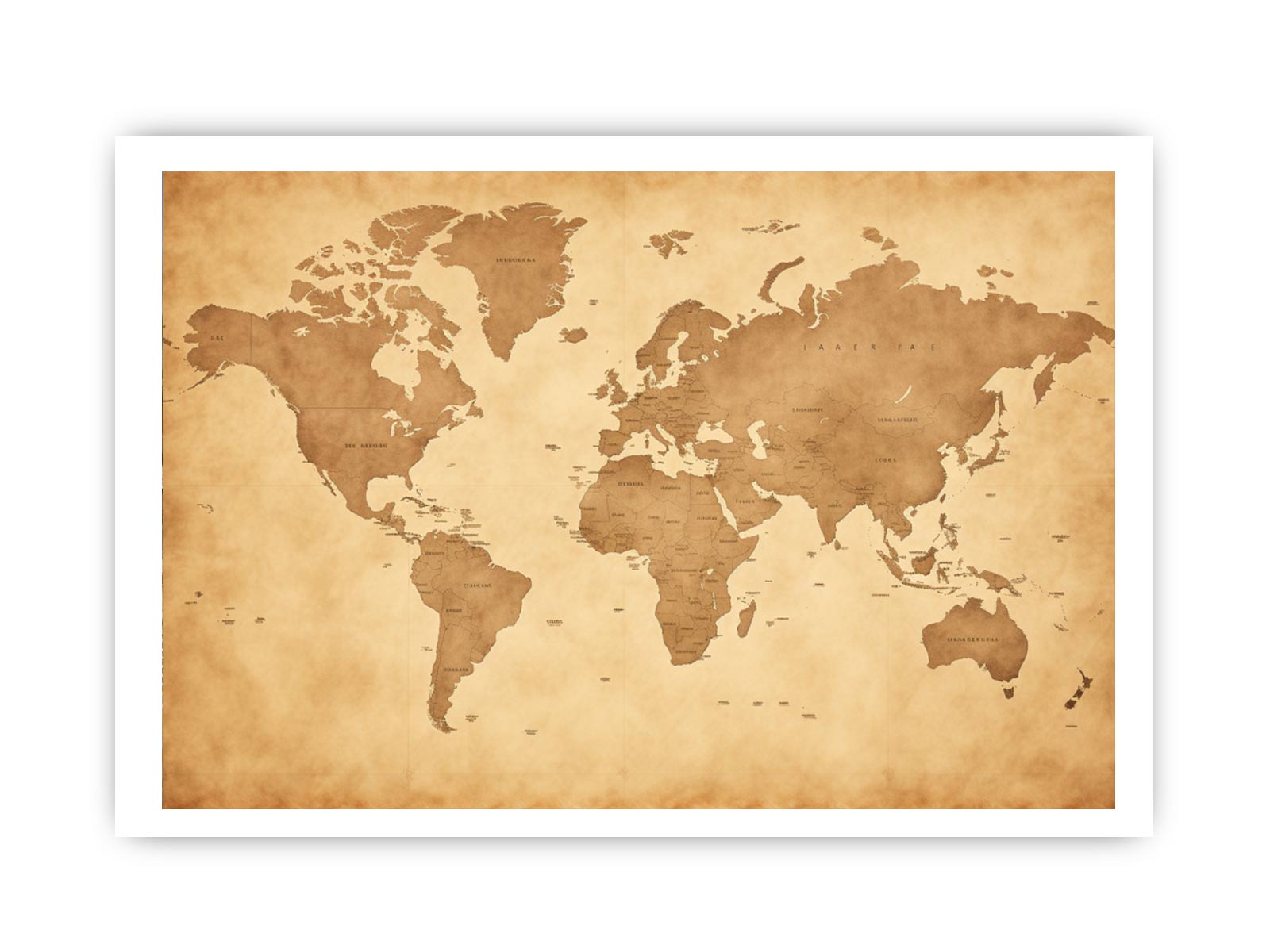 Antique World Map Canvas Art Print-8