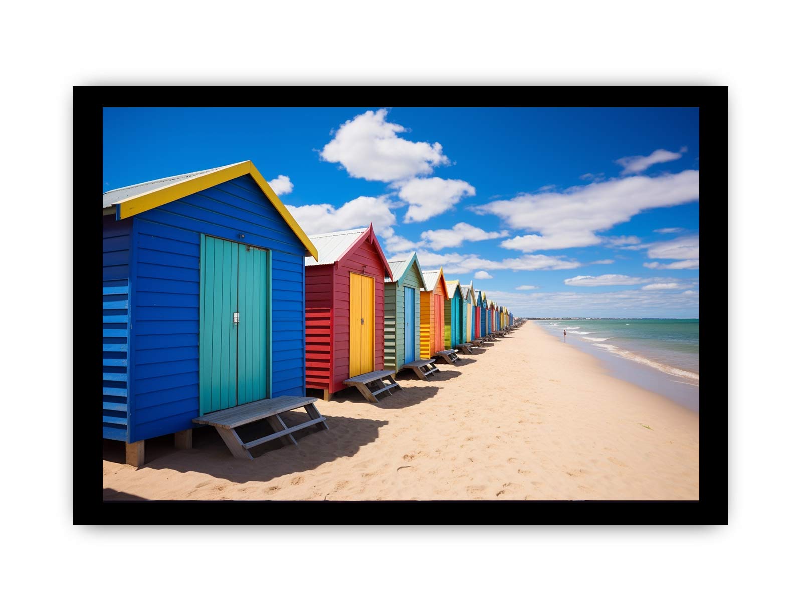 Beach Huts Melbourne Australia Canvas Art Print-7