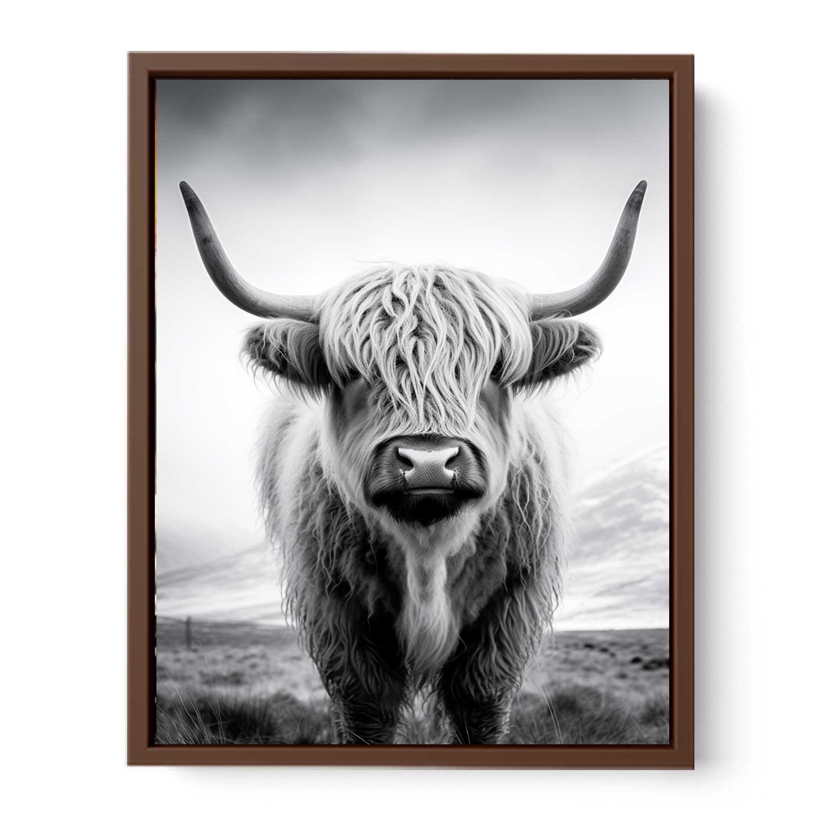 Highland Cow Canvas Art Print Painting-6