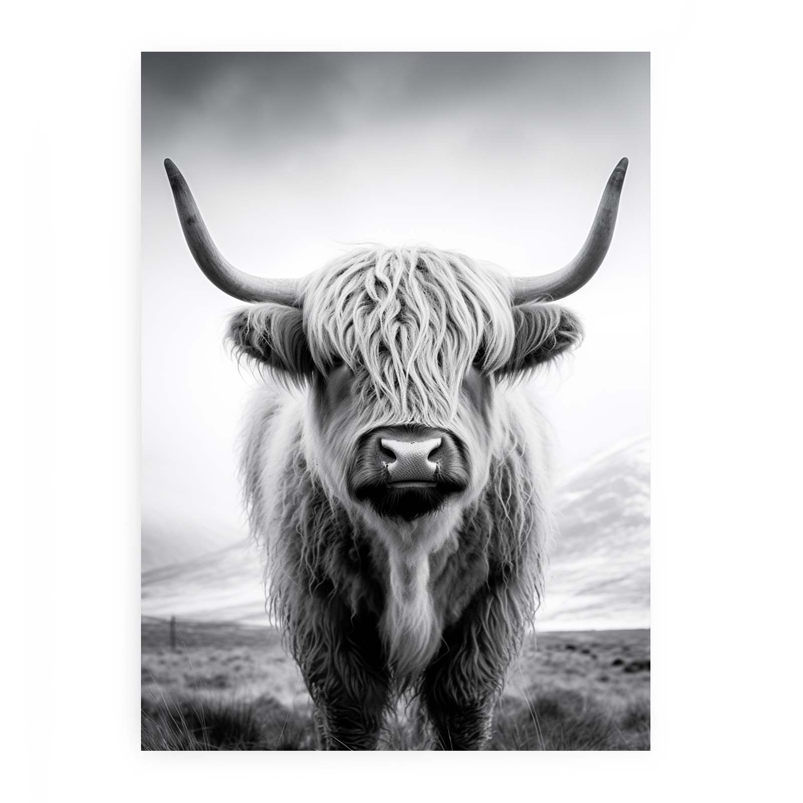 Highland Cow Canvas Art Print Painting-0