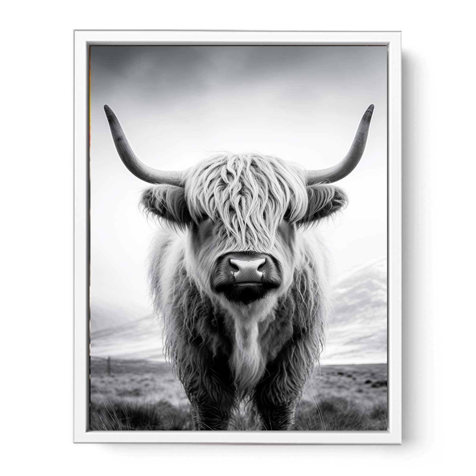 Highland Cow Canvas Art Print Painting-5