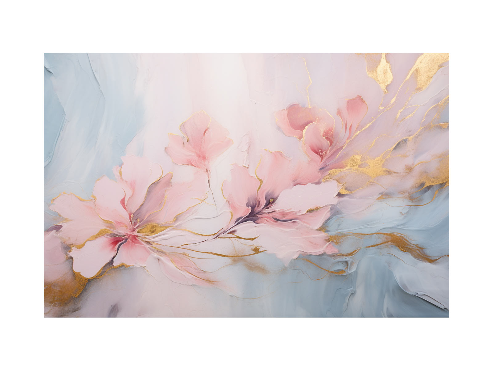 Flower Fine Art marble  Canvas Art Print-0